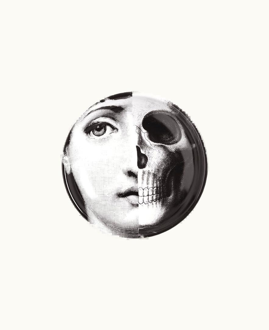 Fornasetti Fornasetti Ashtray Tema E Variazioni N.288 In White / Black