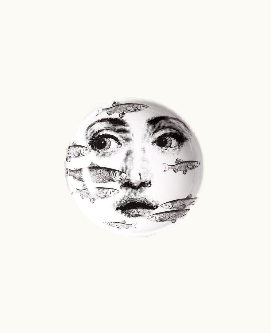 Fornasetti Fornasetti Ashtray Tema E Variazioni N.392 In White / Black
