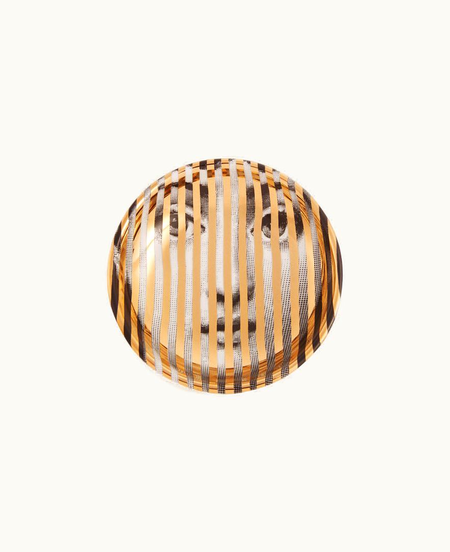 Fornasetti Fornasetti Ashtray Tema E Variazioni N.34 In White / Black / Gold