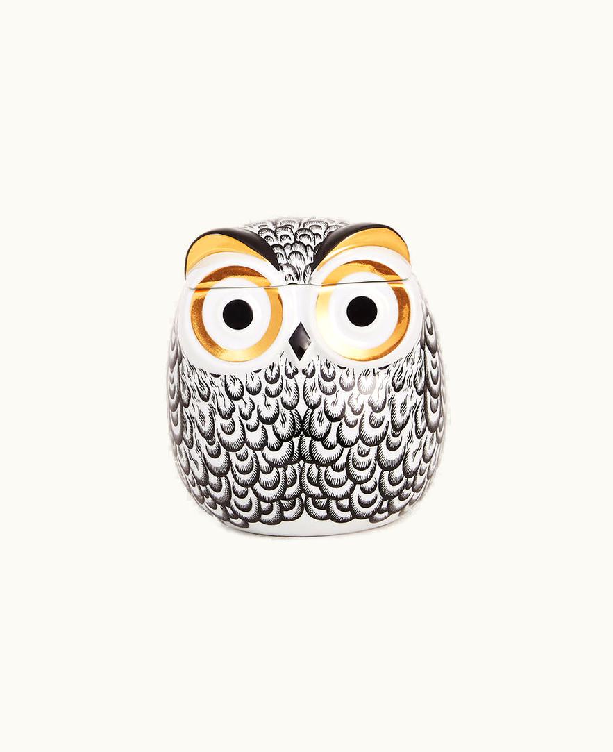 Fornasetti Fornasetti Jar Civetta Piumata In White / Black / Gold