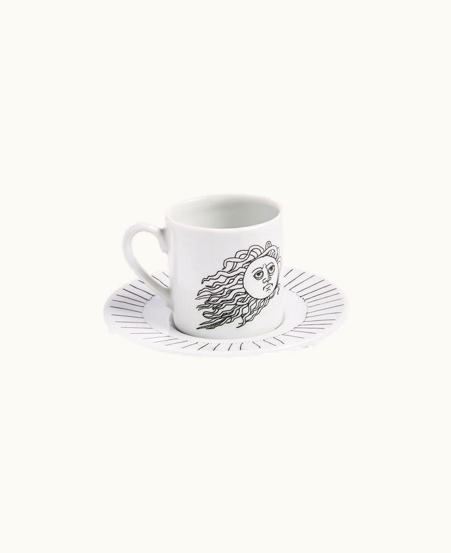 Fornasetti Fornasetti Coffee Cup Solitario In White / Black