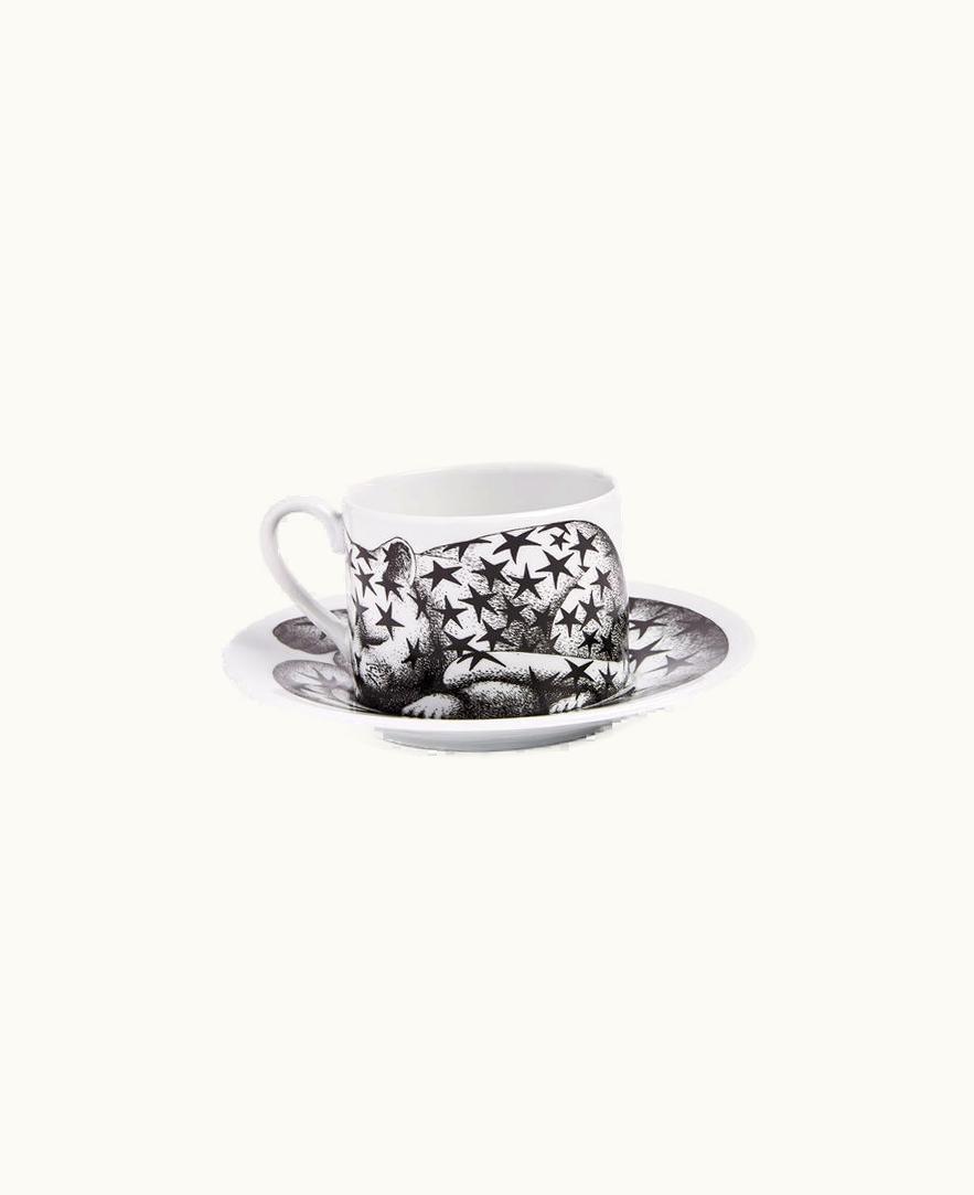 Fornasetti Fornasetti Tea Cup High Fidelity Stellato In White / Black