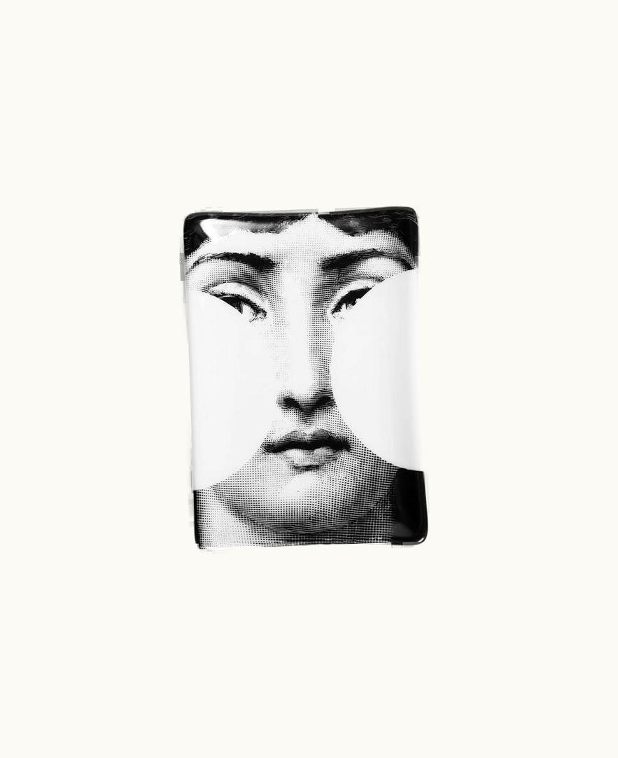 Fornasetti Fornasetti Rectangular Ashtray Tema E Variazioni N.149 In White / Black