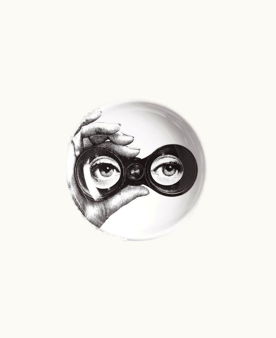 Fornasetti Fornasetti Ashtray Tema E Variazioni N.371 In White / Black