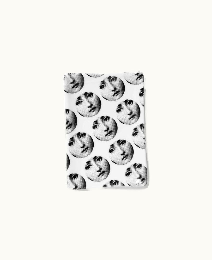 Fornasetti Fornasetti Rectangular Ashtray Tema E Variazioni N.197 In White / Black