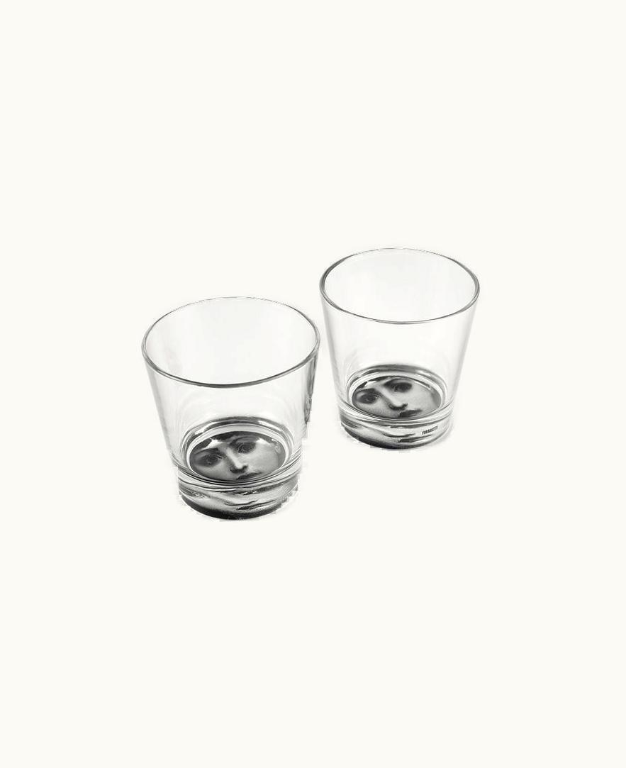 Fornasetti Fornasetti 2 Glasses Set Tema E Variazioni In Black G40X2372FOR23NER
