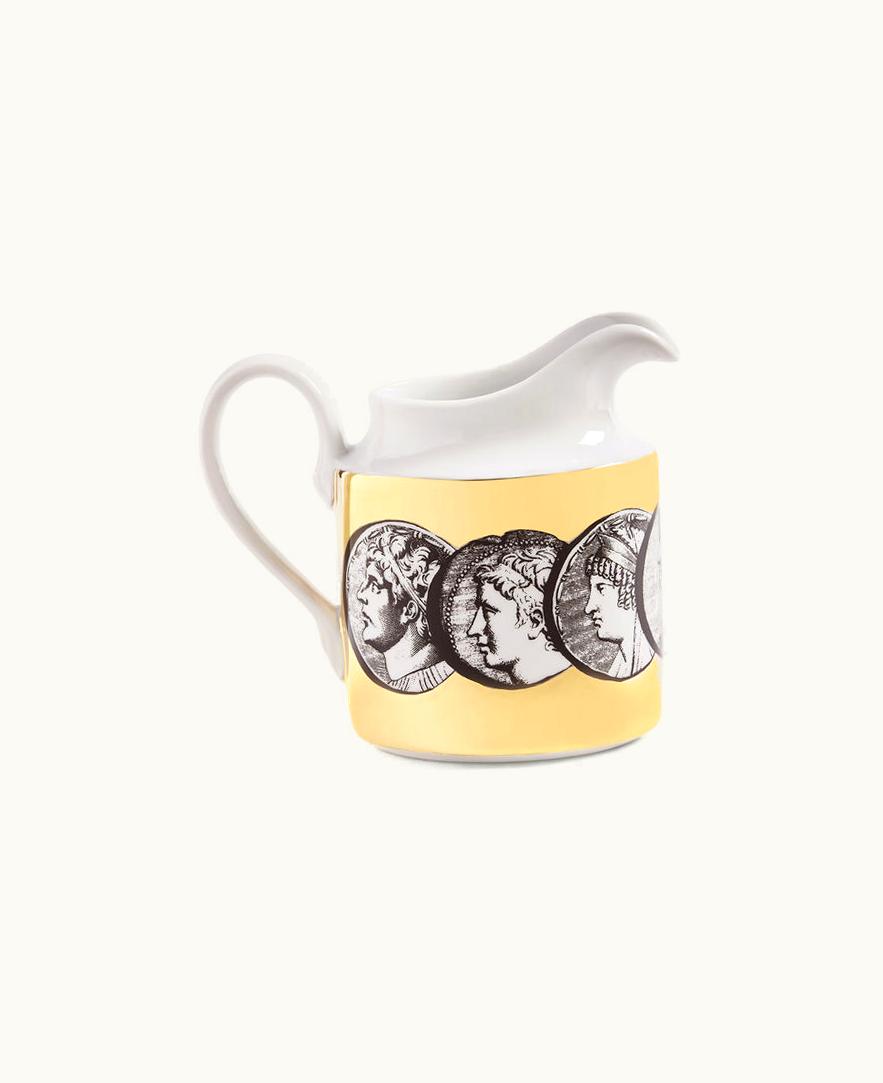 Fornasetti Fornasetti Milk Jug Cammei In White / Black / Gold