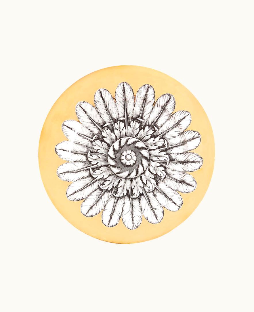 Fornasetti Fornasetti Rim Plate Rosone N.2 In White / Black / Gold