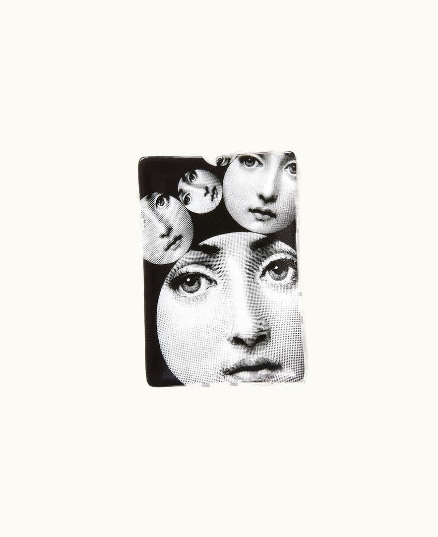 Fornasetti Fornasetti Rectangular Ashtray Tema E Variazioni N.242 In White / Black