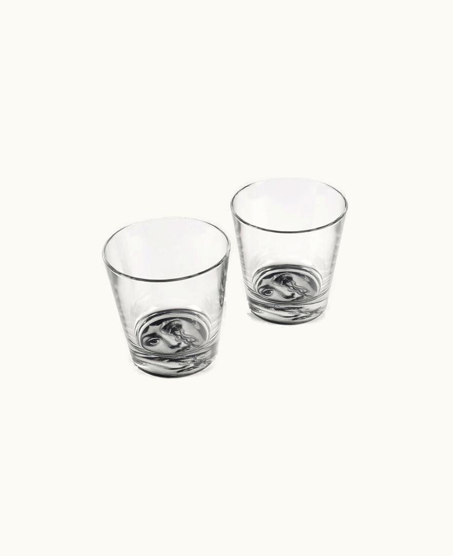 Fornasetti Fornasetti 2 Glasses Set Tema E Variazioni In Black G40X3442FOR23NER
