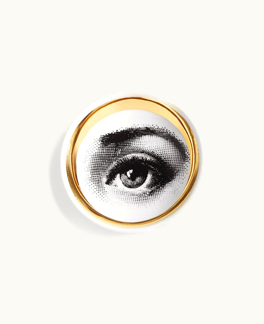 Fornasetti Fornasetti Ashtray Tema E Variazioni N.35 In White / Black / Gold