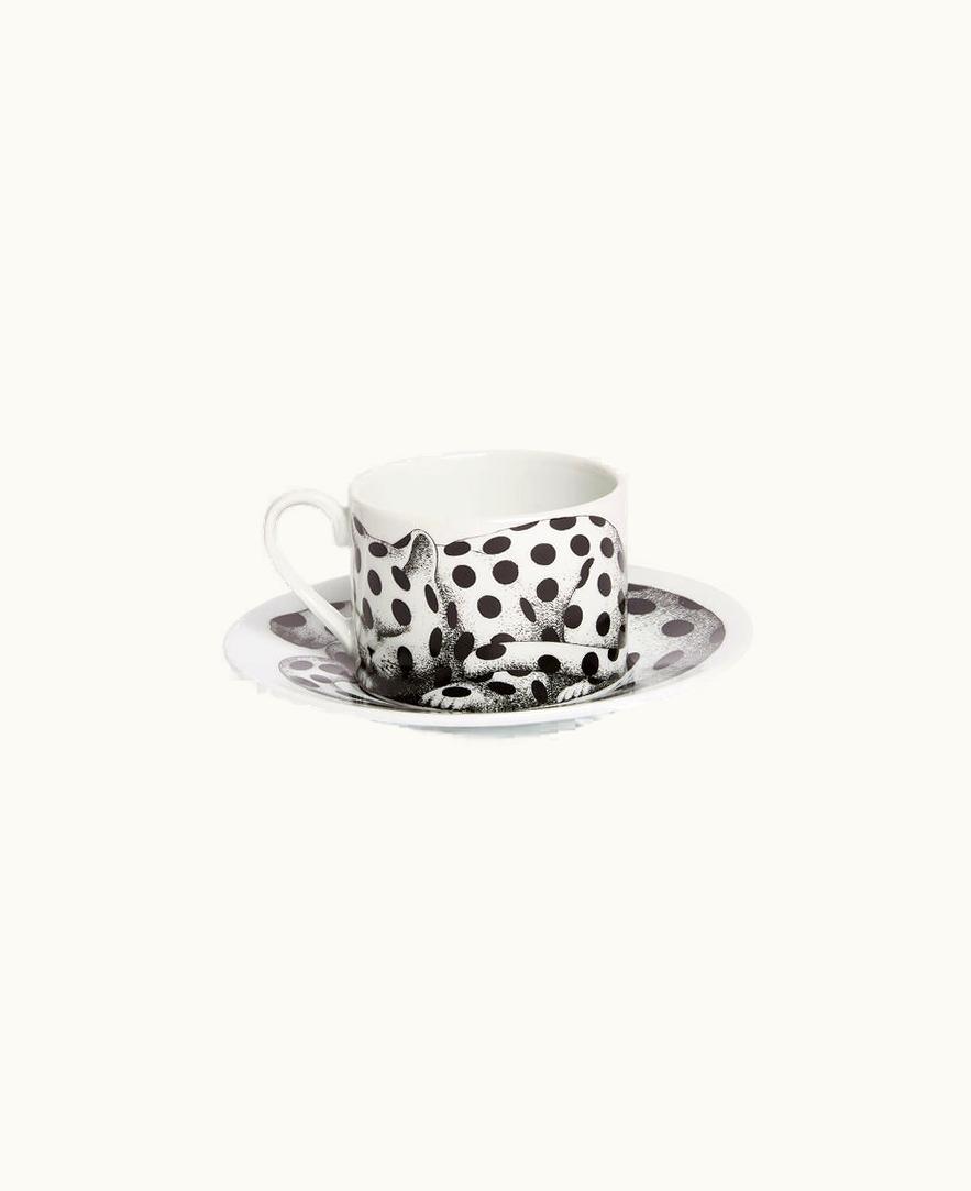 Fornasetti Tea Cup High Fidelity Pois In White / Black