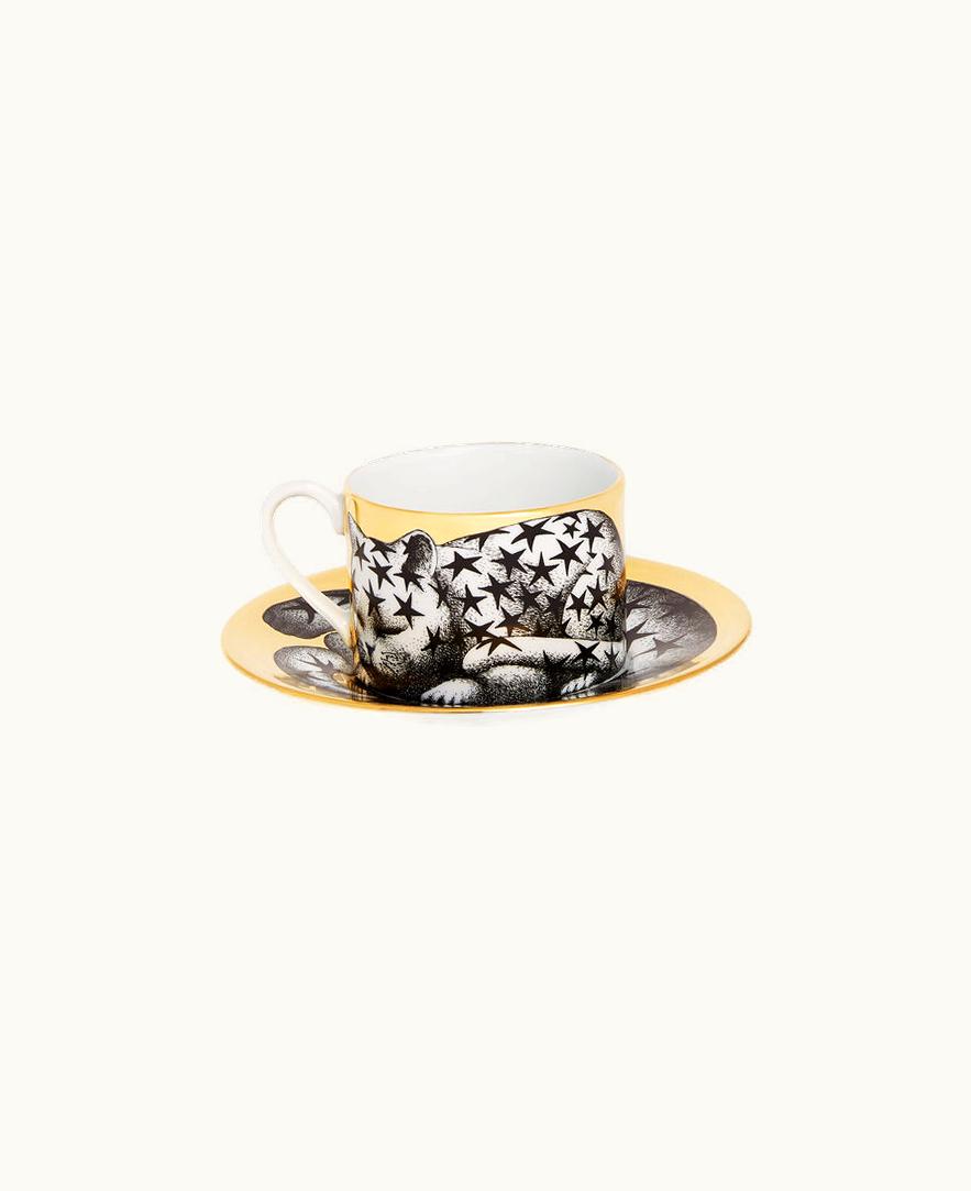 Fornasetti Tea Cup High Fidelity Stellato In White / Black / Gold