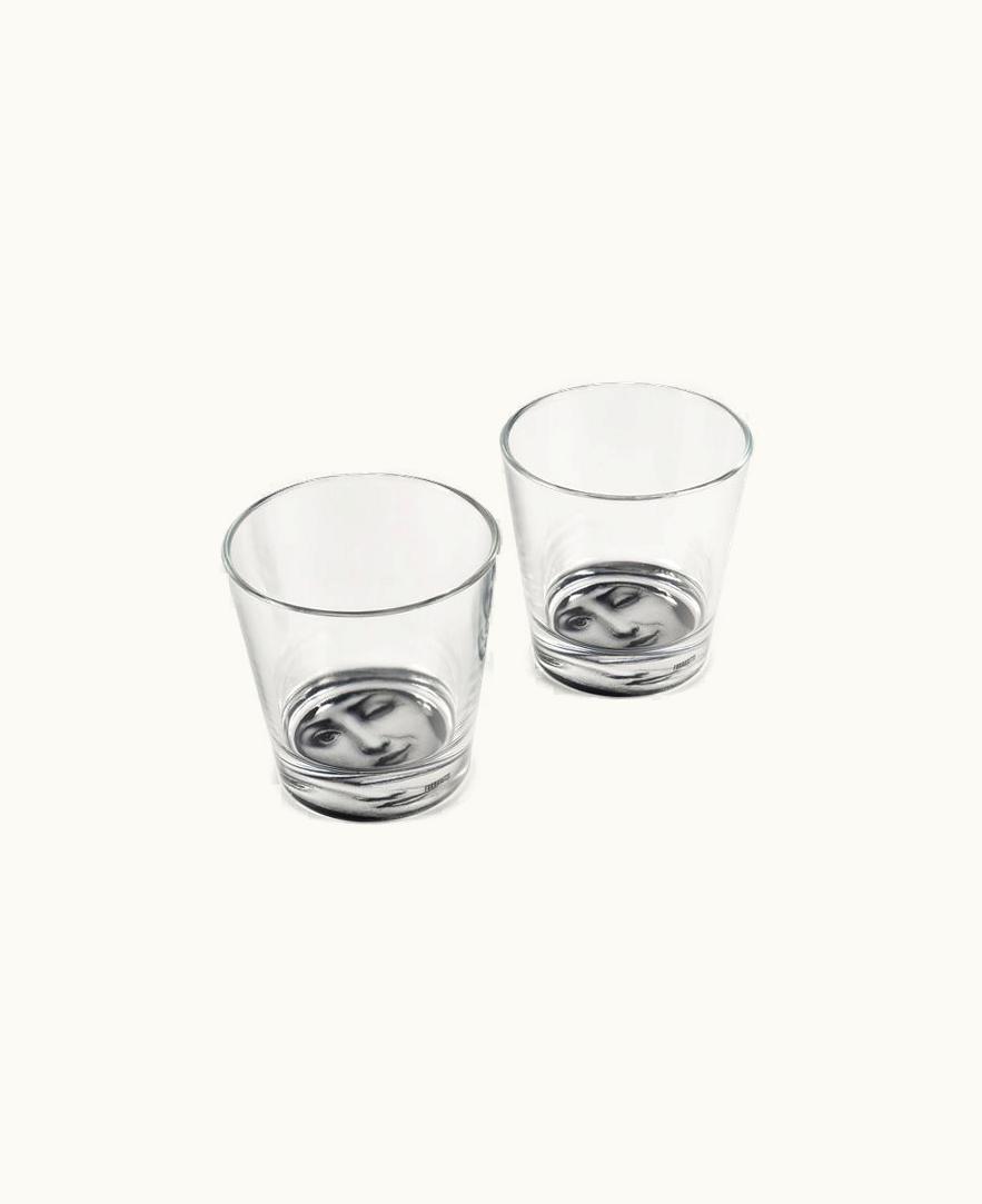 Fornasetti Fornasetti 2 Glasses Set Tema E Variazioni In Black G40X1302FOR23NER