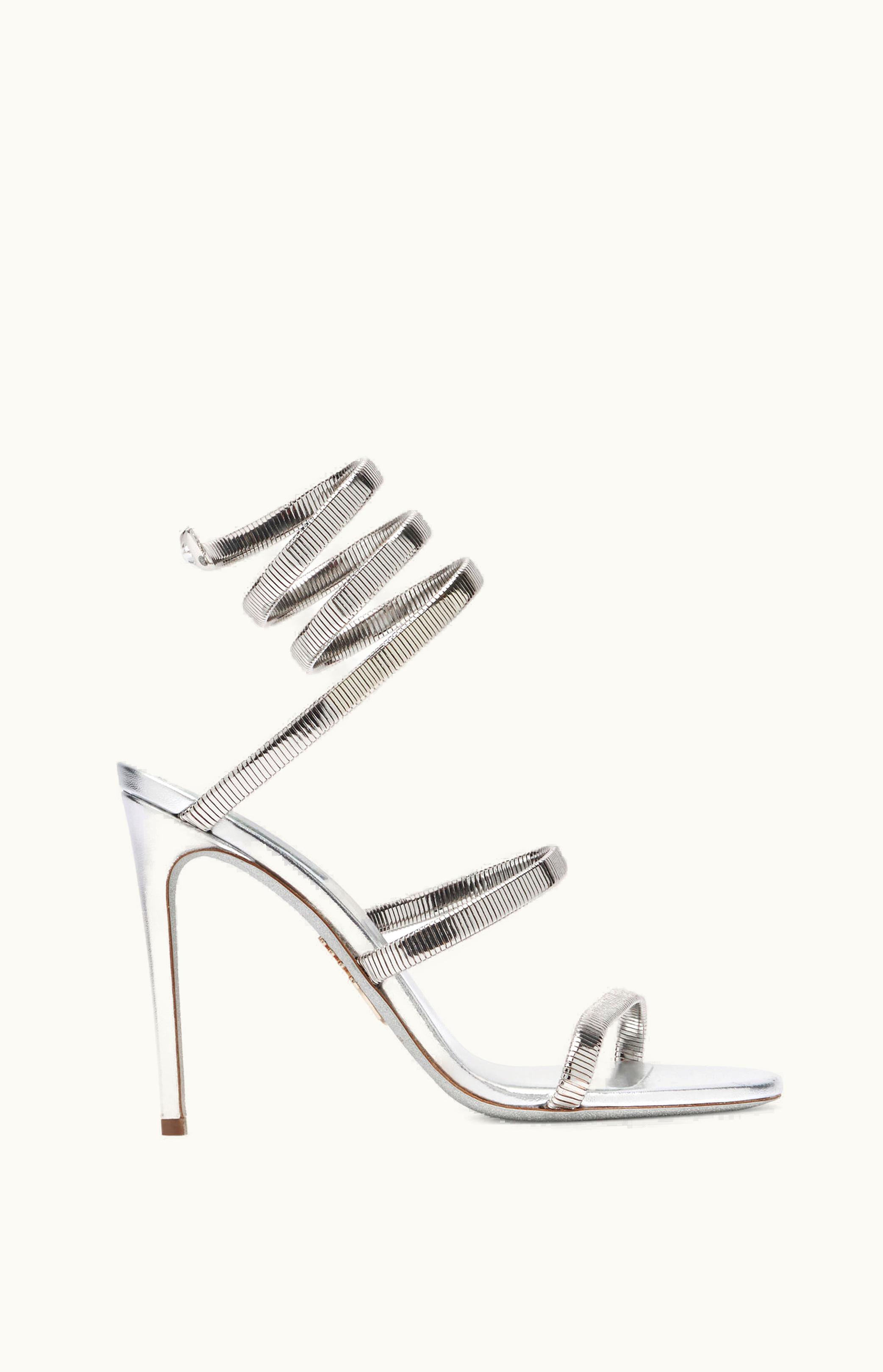 René Caovilla René Caovilla Juniper Metal Silver Sandal 105