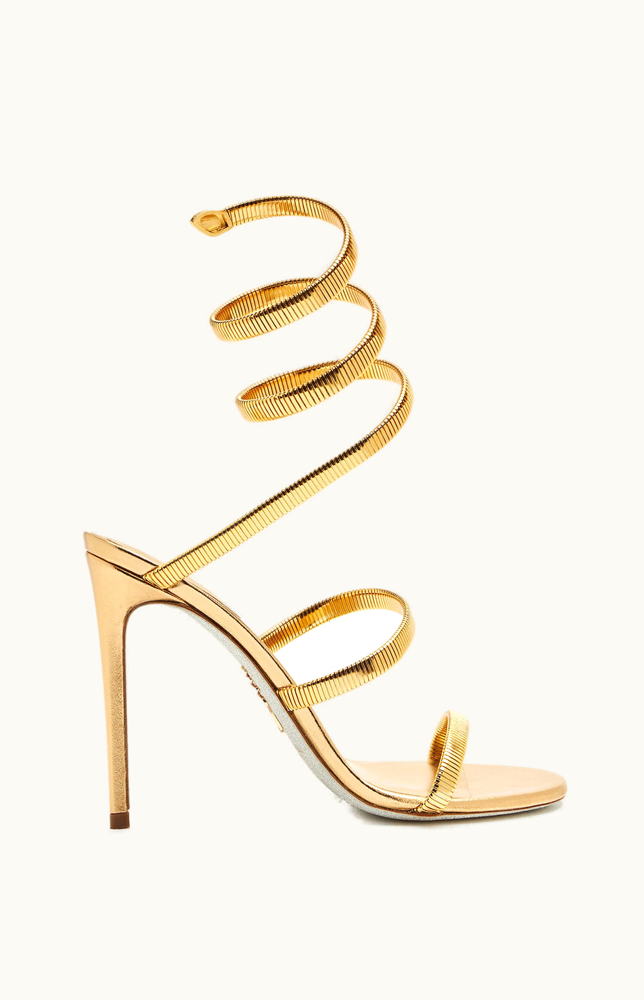 René Caovilla René Caovilla Juniper Metal Gold Sandal 105