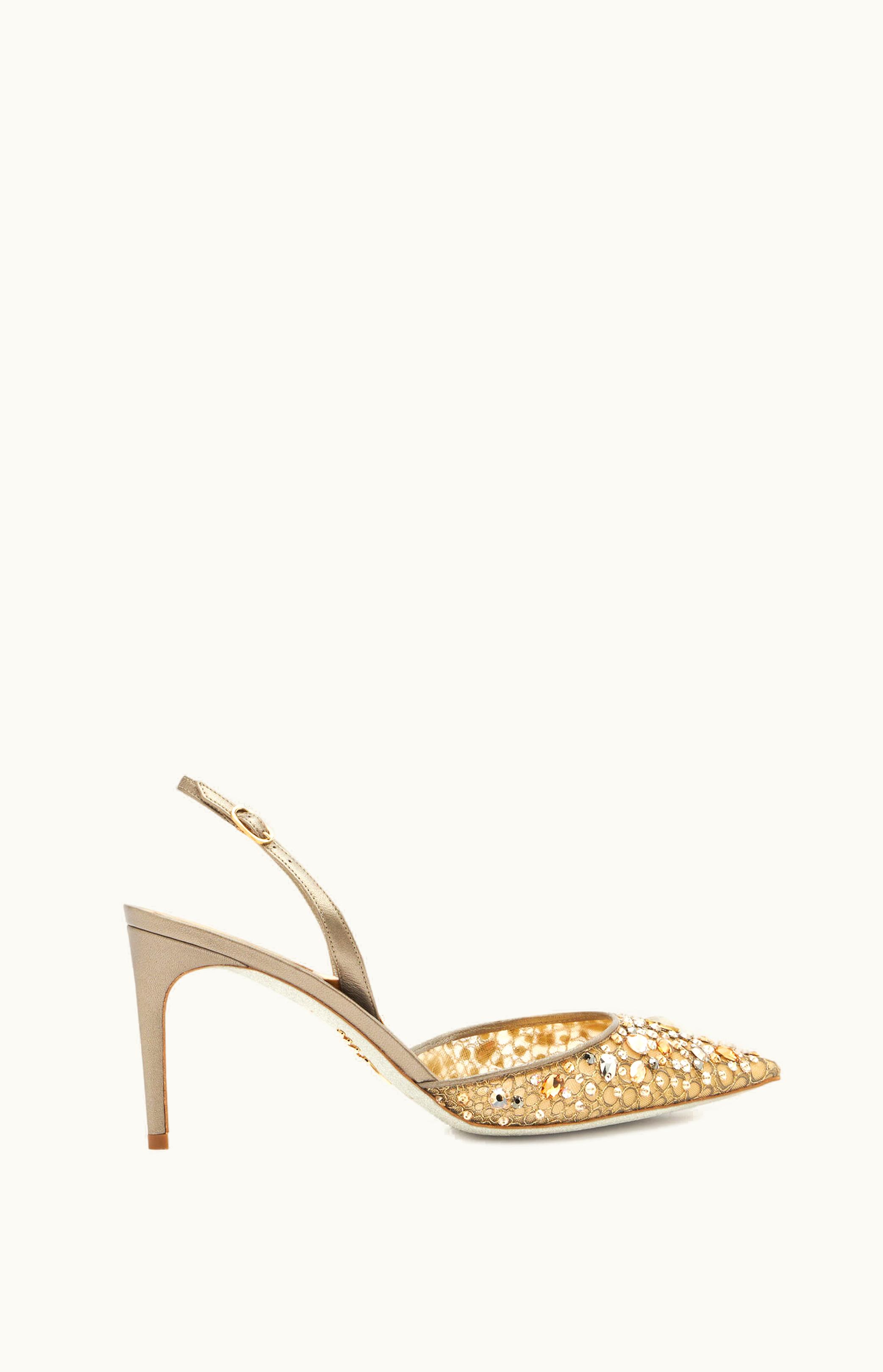 René Caovilla René Caovilla Cinderella Bronze Slingback 80