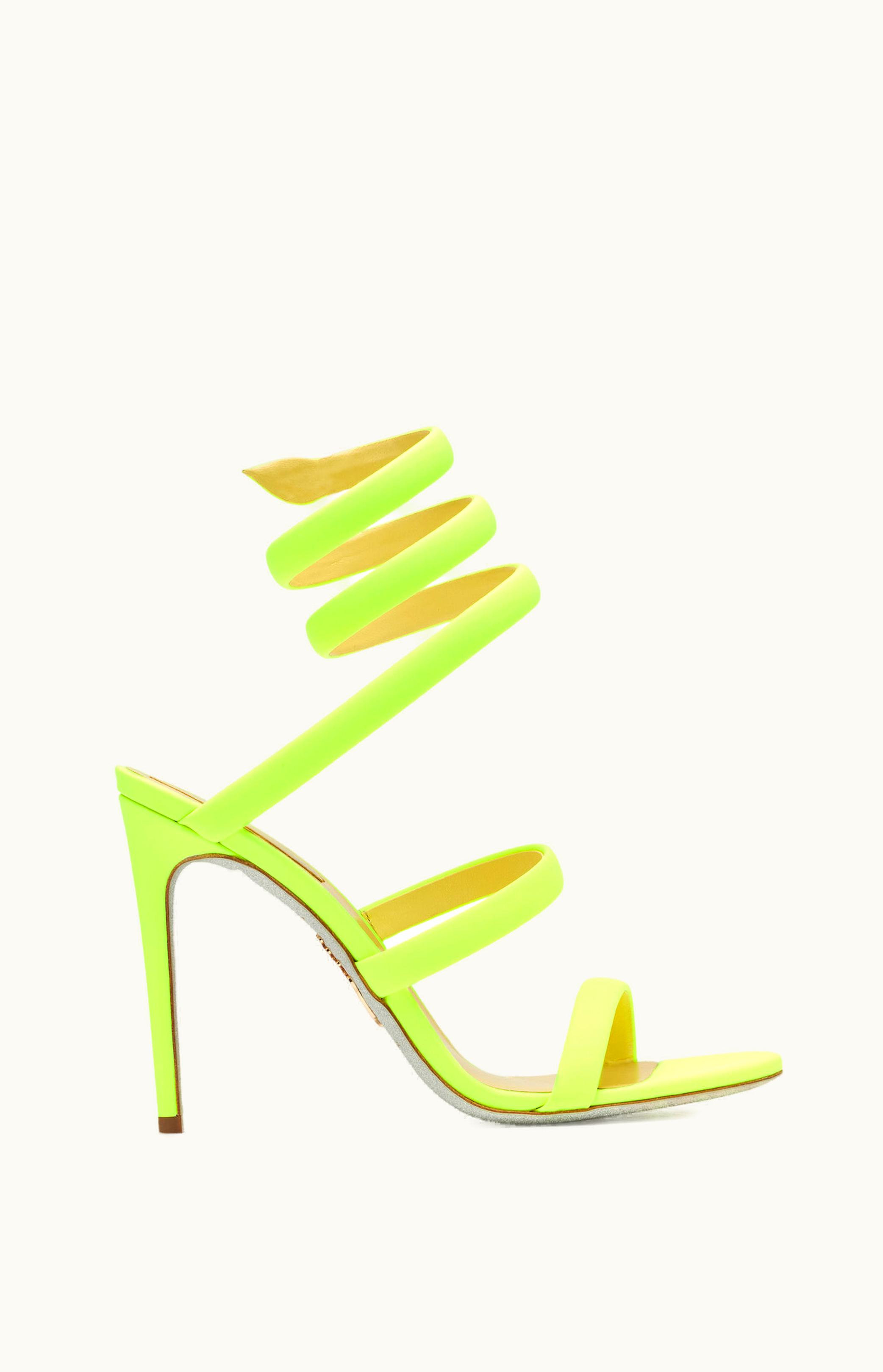 René Caovilla René Caovilla Cleo Fluo Yellow Sandal 105