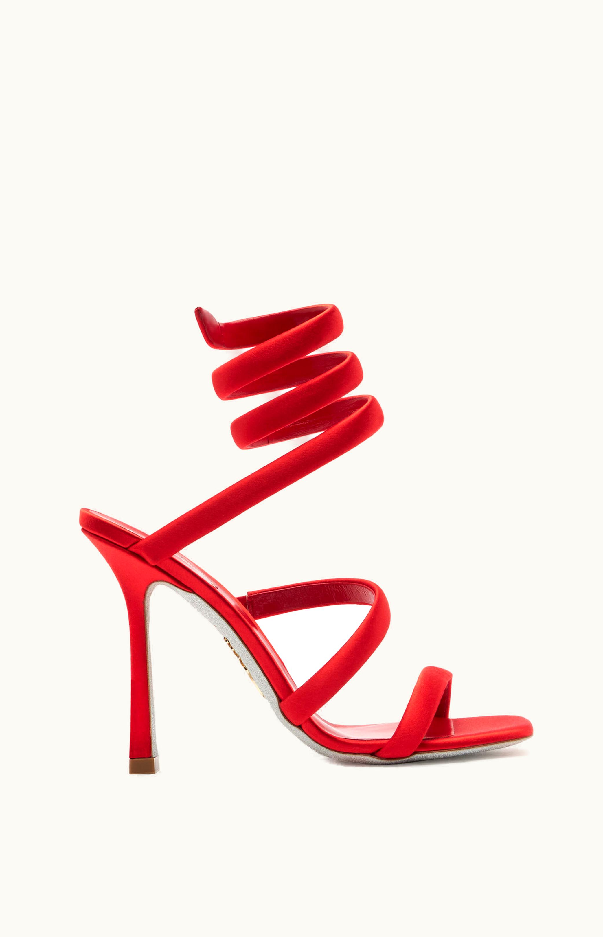 René Caovilla René Caovilla Cleopatra Red Satin Sandal 105