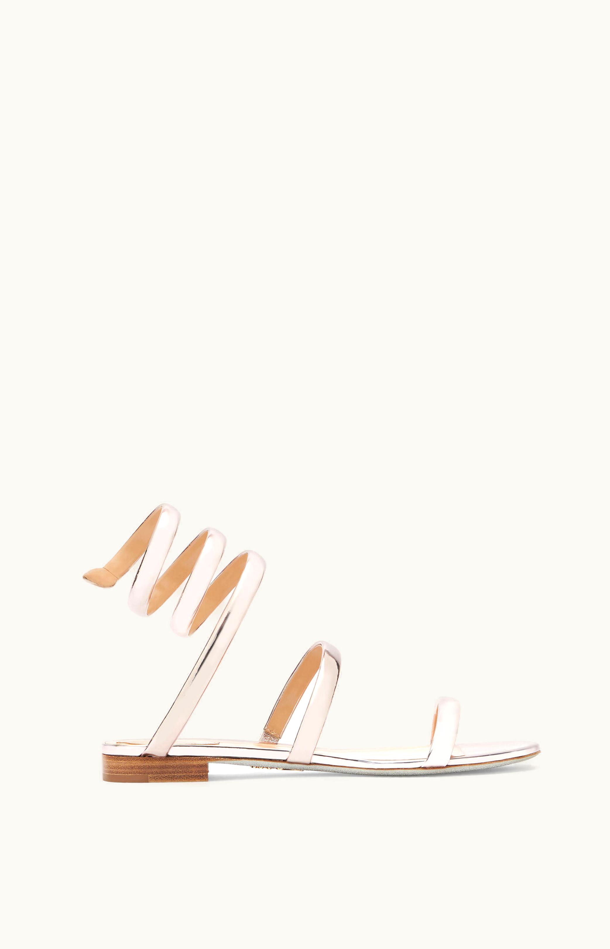 René Caovilla René Caovilla Cleo Mirrored Rose Gold Flat Sandal 10