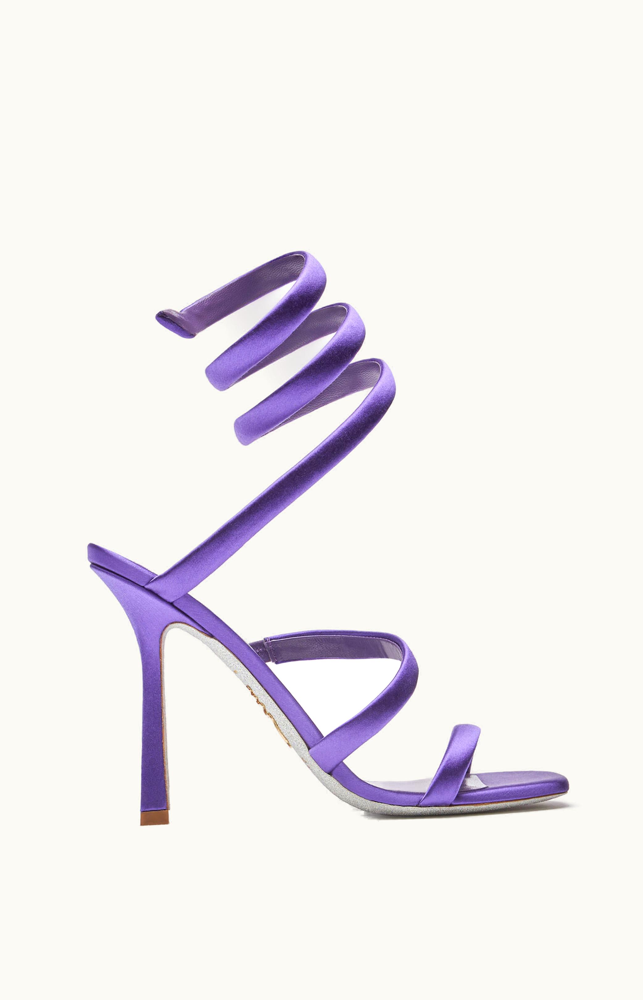 René Caovilla René Caovilla Cleopatra Purple Satin Sandal 105