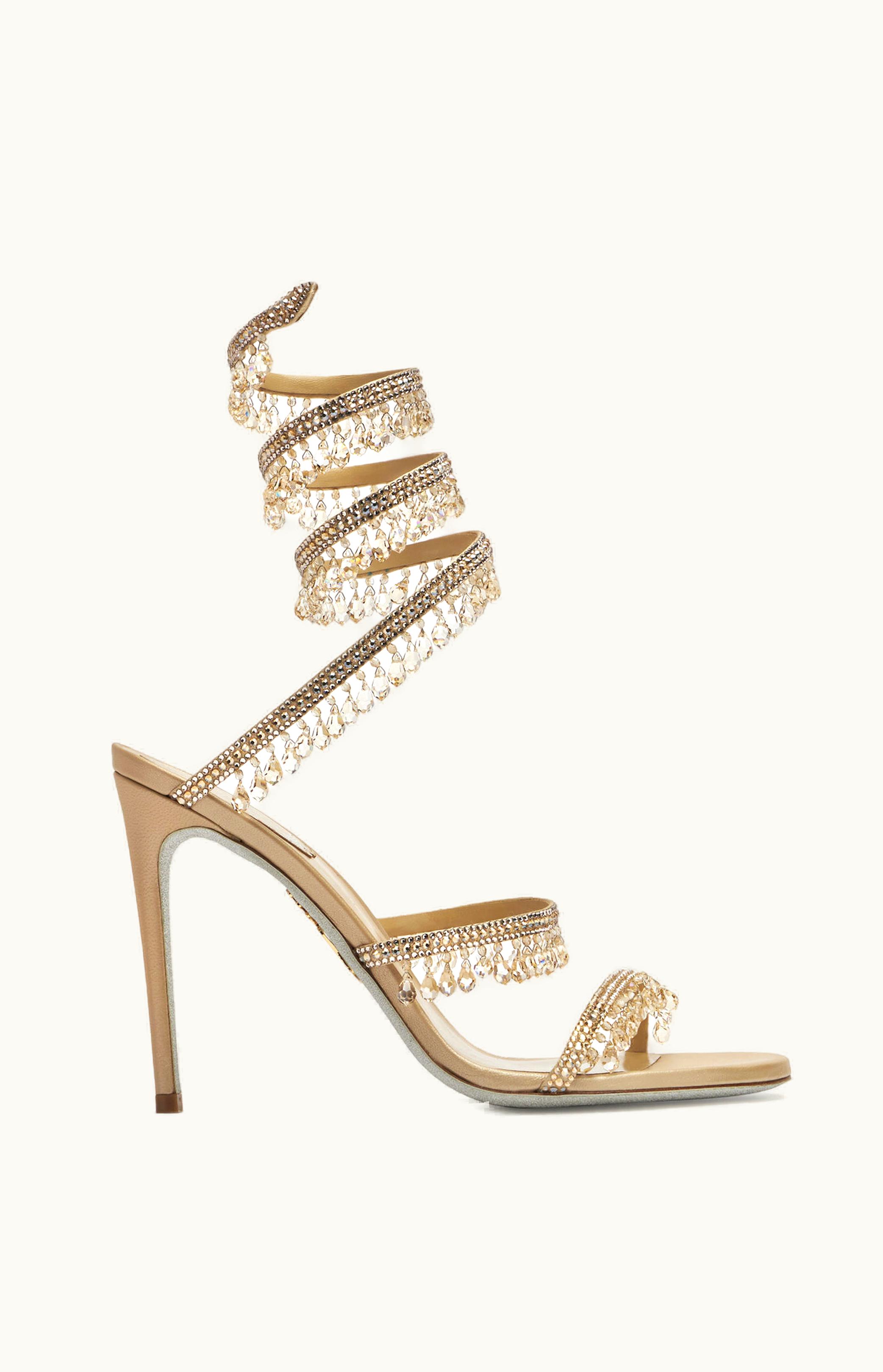 René Caovilla René Caovilla Chandelier Crystal Beige Sandal 105