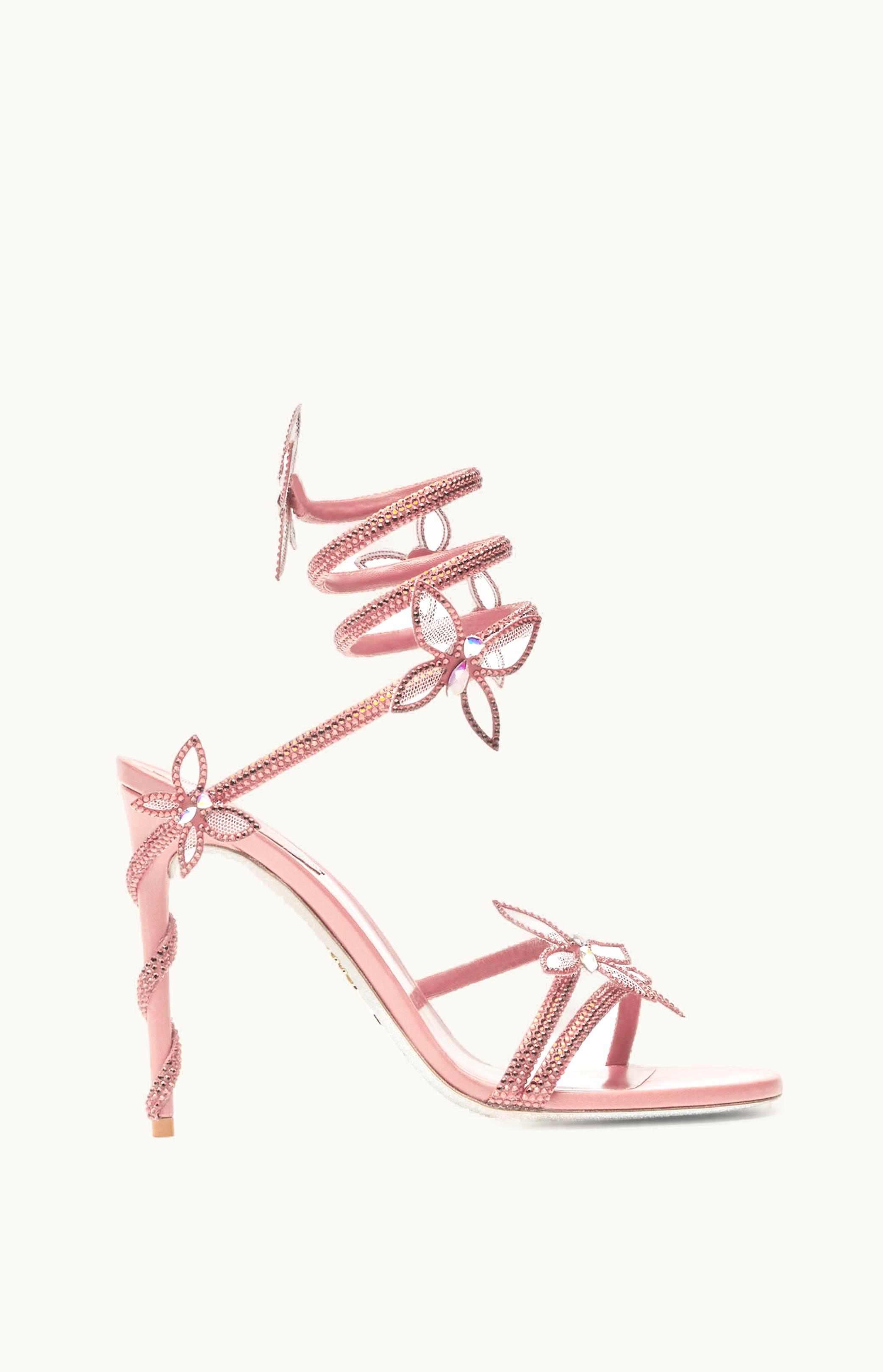 René Caovilla René Caovilla Margot Pink Powder Butterfly Sandal 105