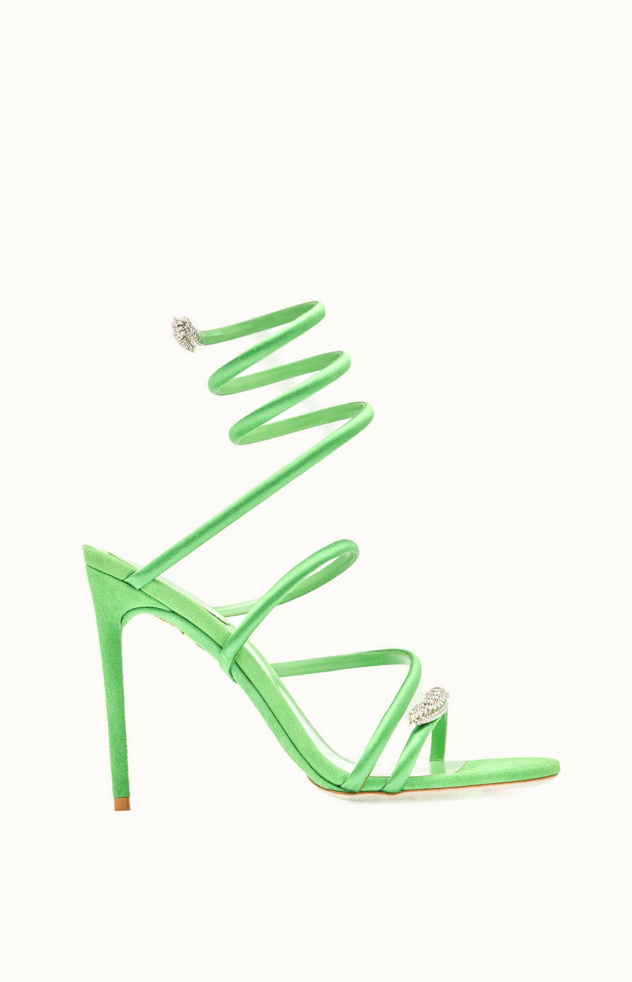 René Caovilla René Caovilla Serpente Mint Green Sandal With Crystals 105