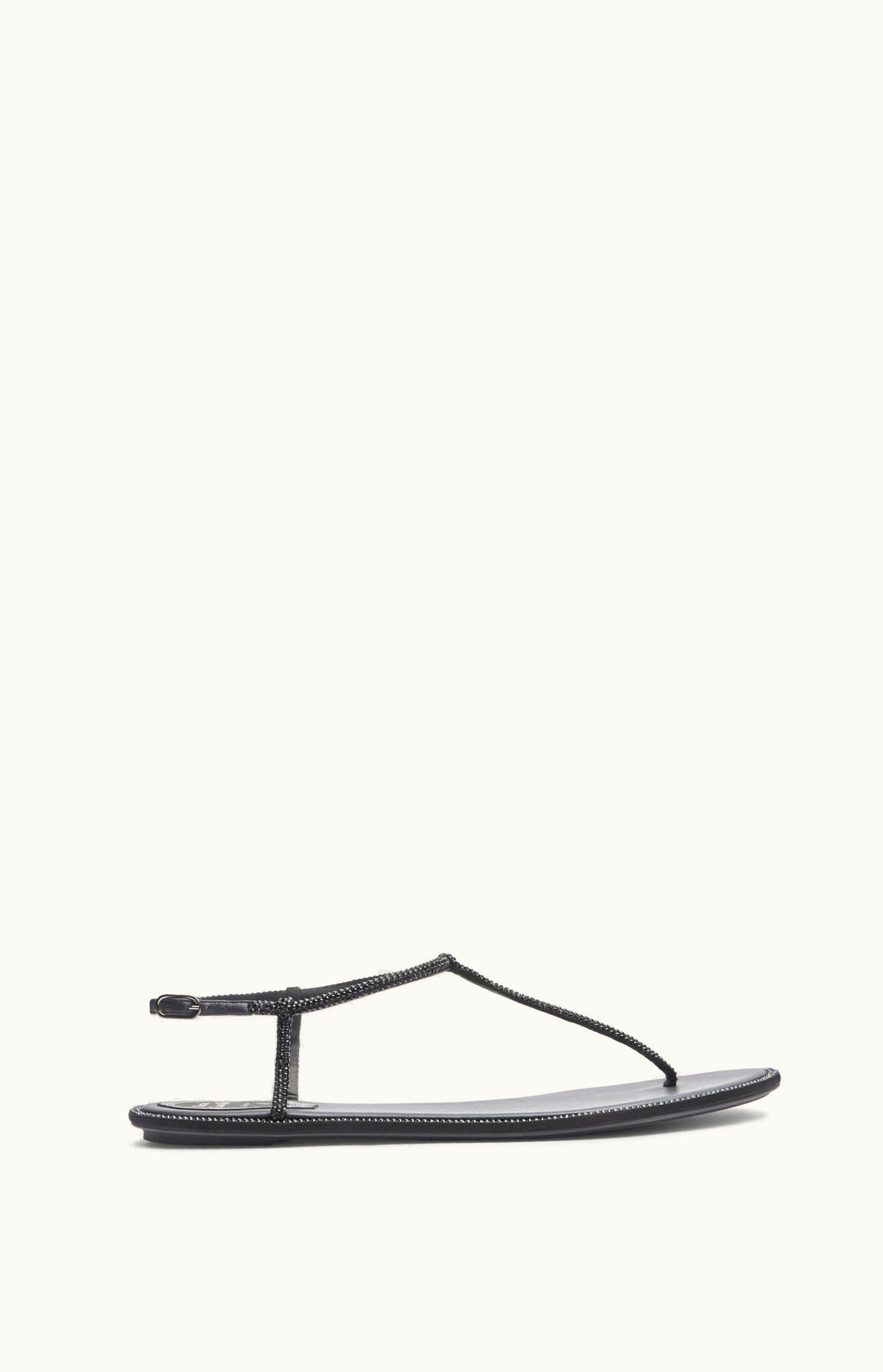 René Caovilla René Caovilla Diana Black Flat Sandal 10