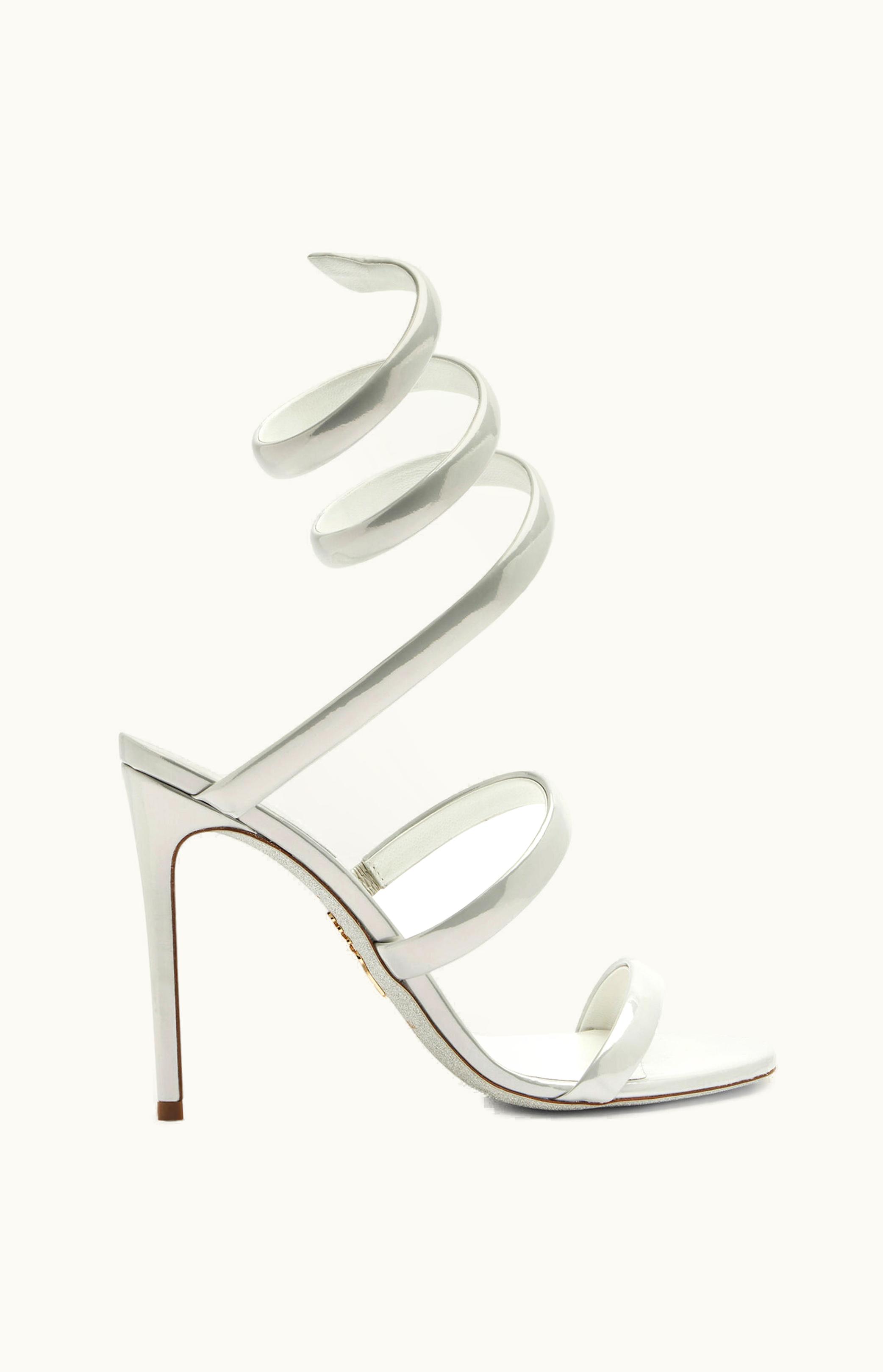 René Caovilla René Caovilla Cleo White Mirror Sandal 105