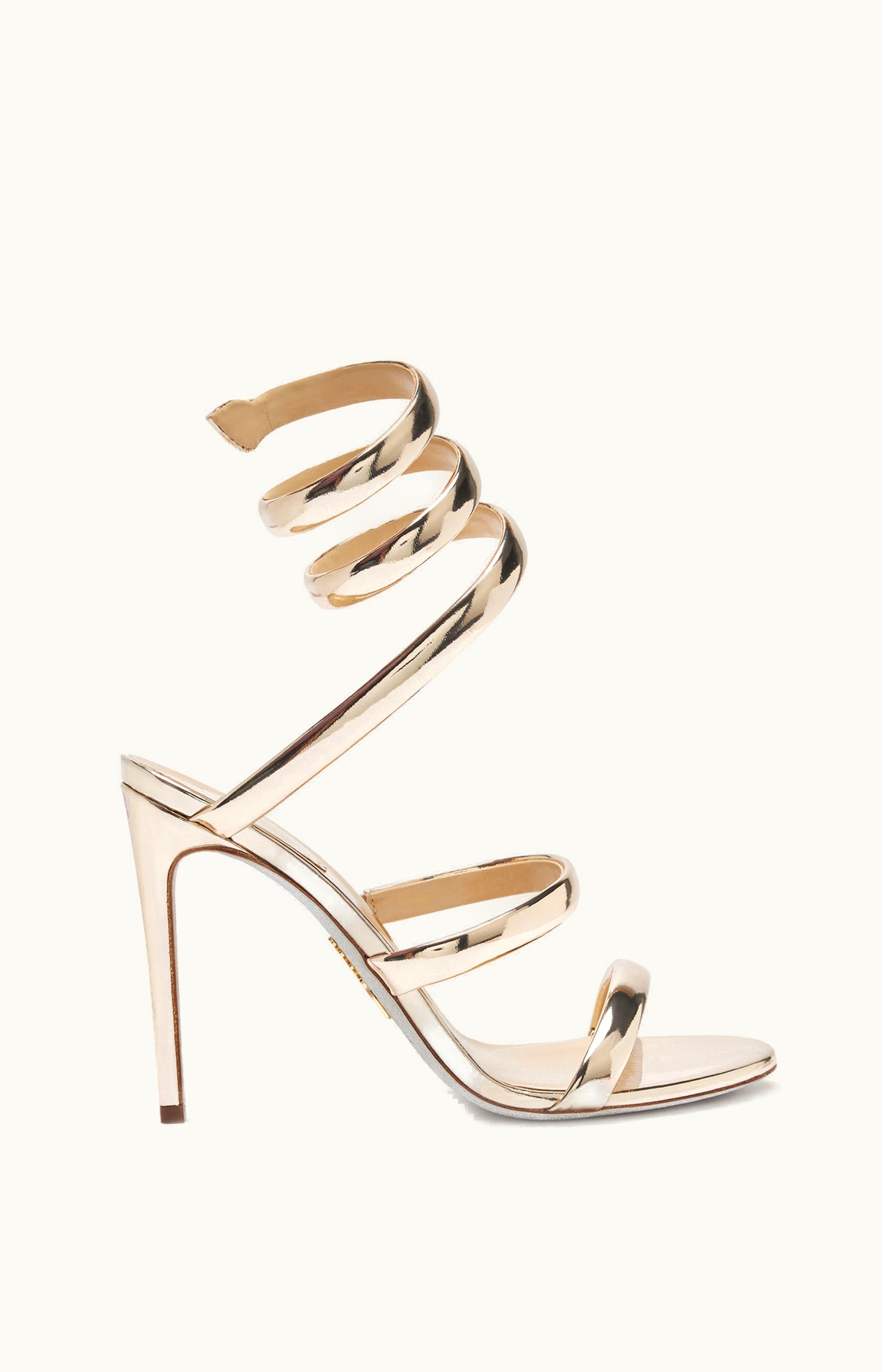 René Caovilla René Caovilla Cleo Gold Mirror Sandal 105