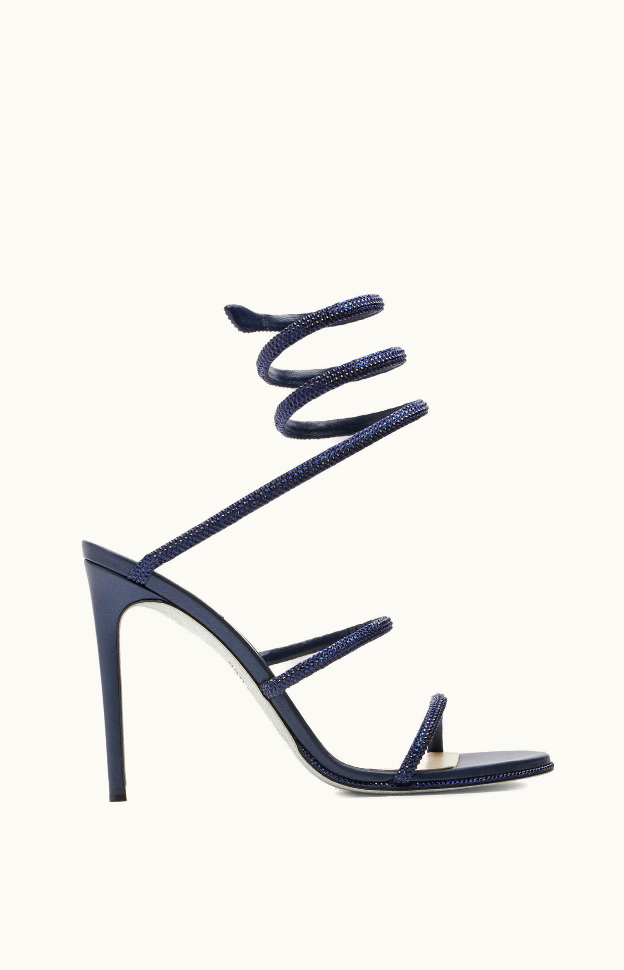 René Caovilla René Caovilla Cleo Crystal Midnight Blue Sandal 105