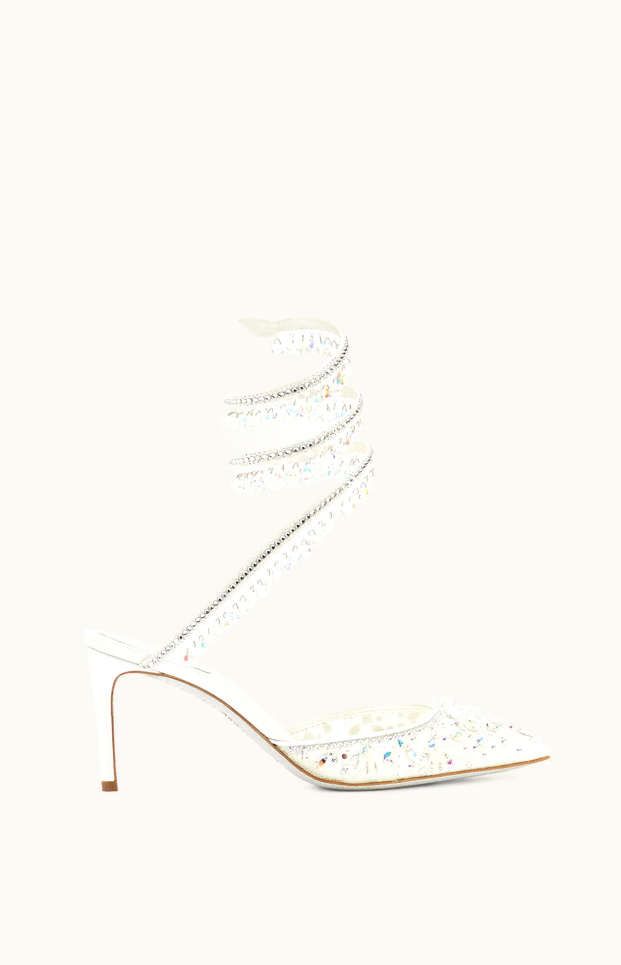 René Caovilla René Caovilla White Jewel Chandelier Pumps 75