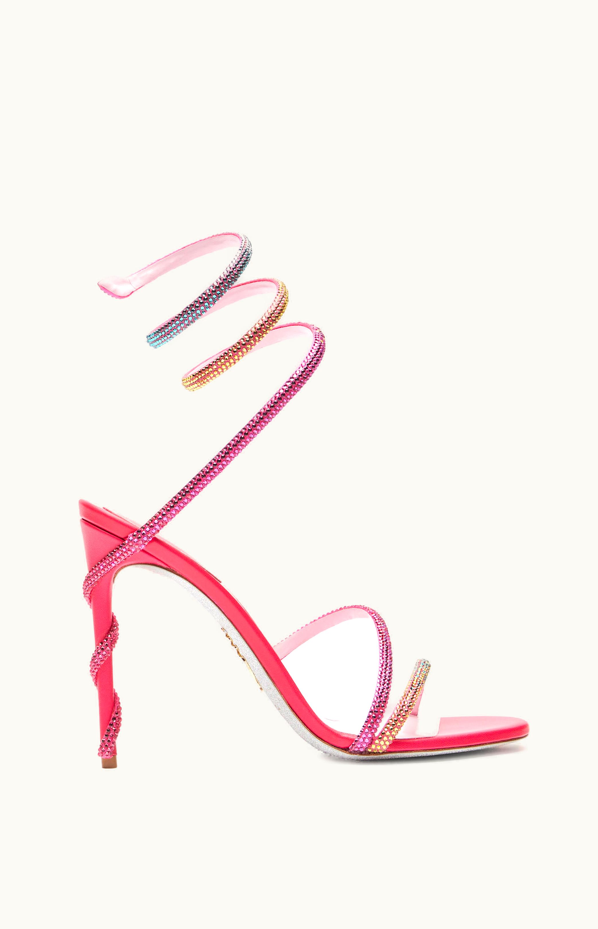 René Caovilla René Caovilla Margot Coral Sandal With Degradé Crystals 105