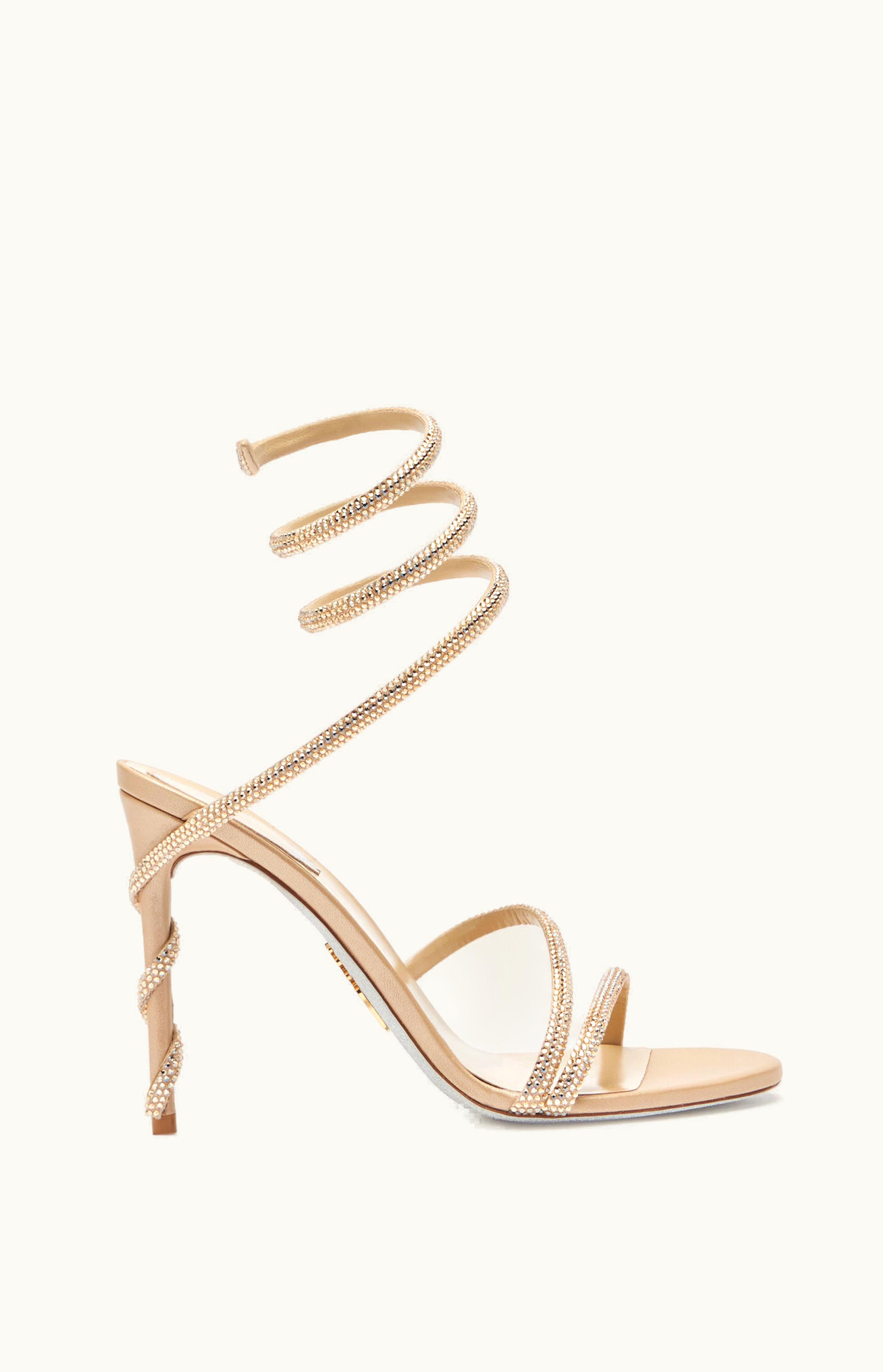 René Caovilla René Caovilla Margot Crystal Gold Sandal 105