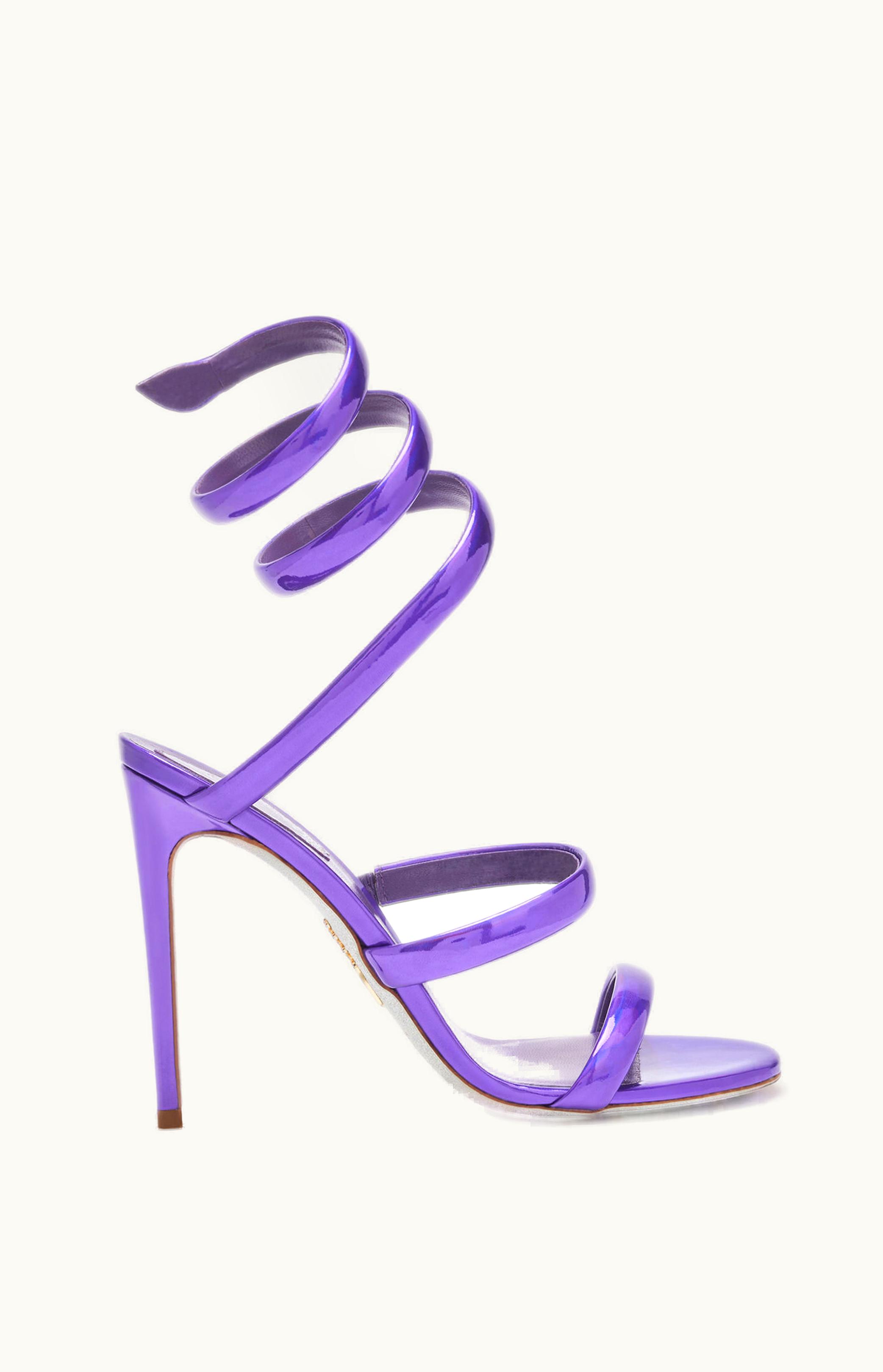 René Caovilla René Caovilla Cleo Purple Mirror Sandal 105
