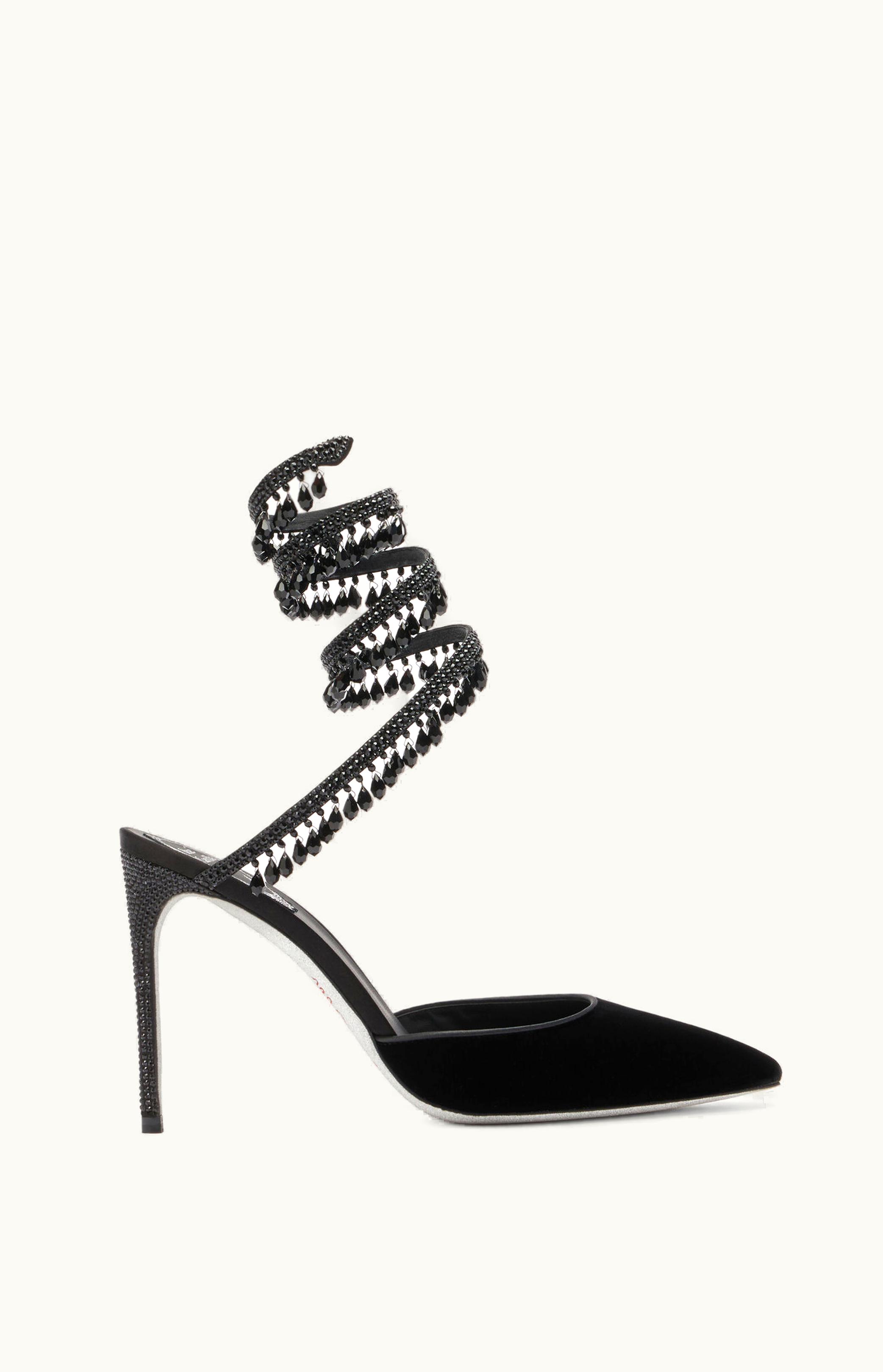 René Caovilla René Caovilla Black Pumps In Velvet Chandelier