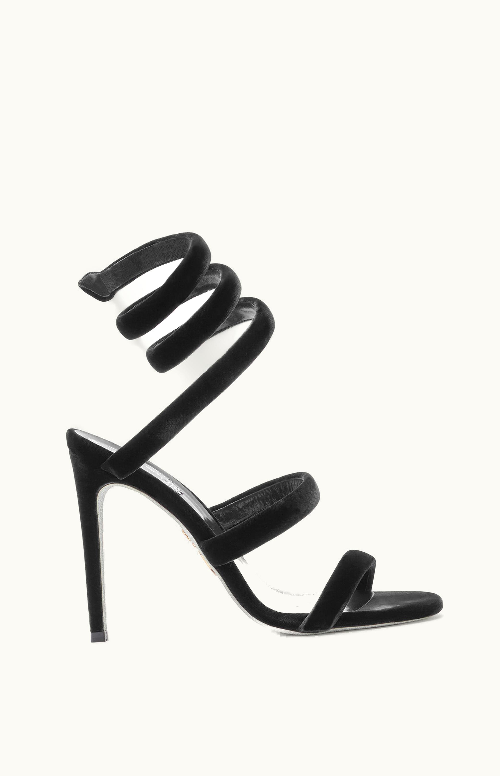 René Caovilla René Caovilla Cleo Black Velvet Sandal 80