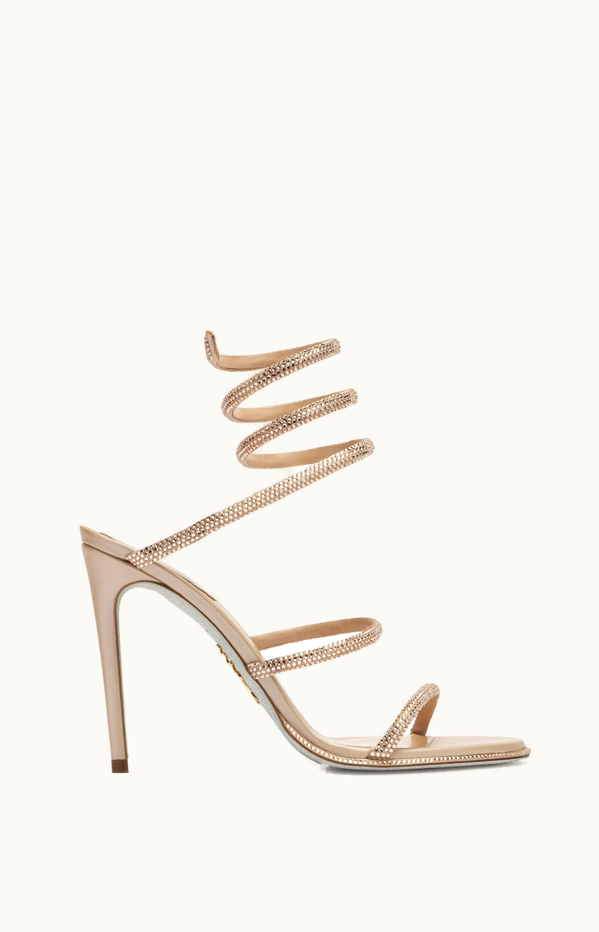 René Caovilla René Caovilla Cleo Crystal Powder Pink Sandal 105