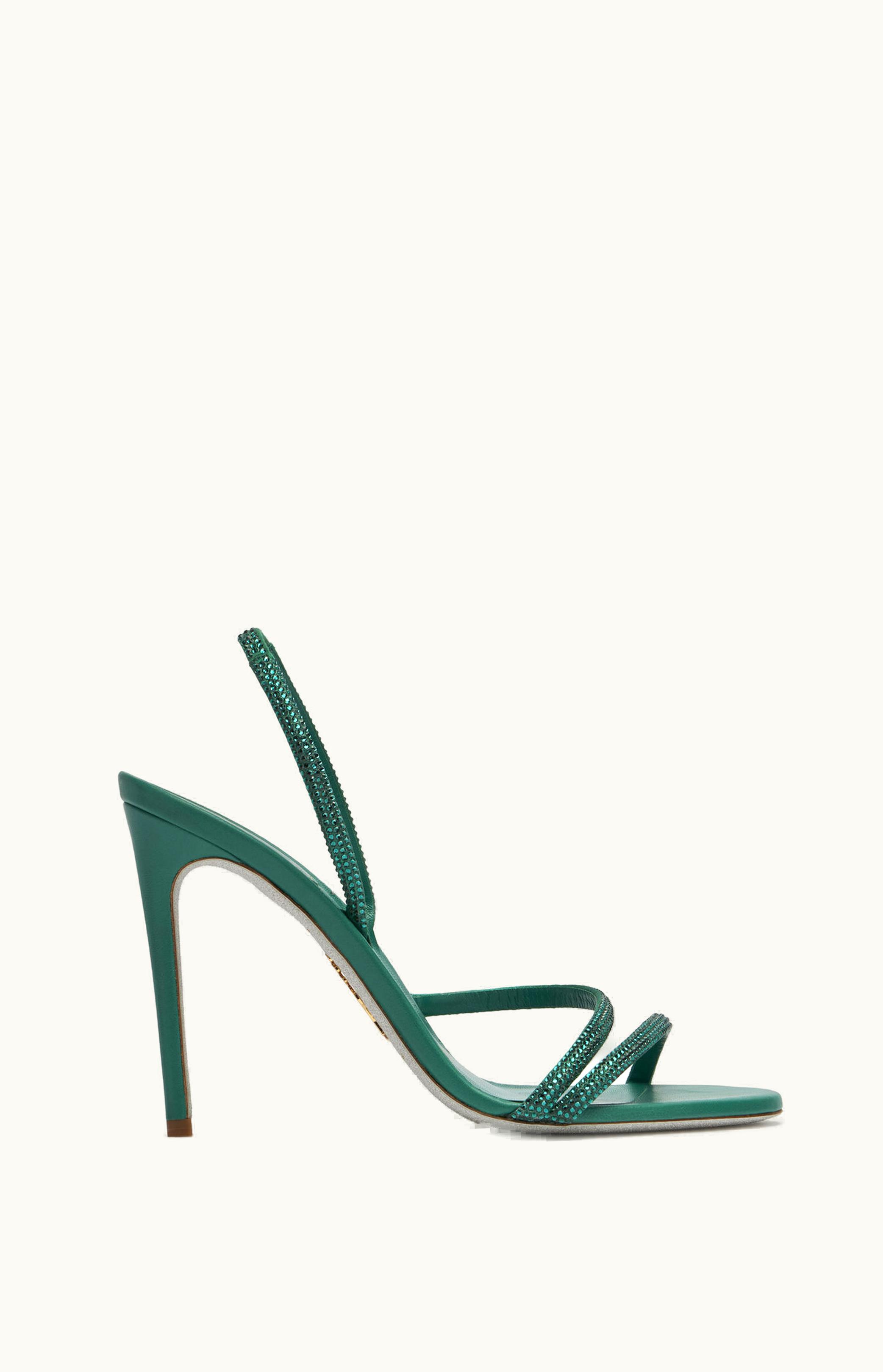René Caovilla René Caovilla Irina Crystal Emerald Green Sandal 105