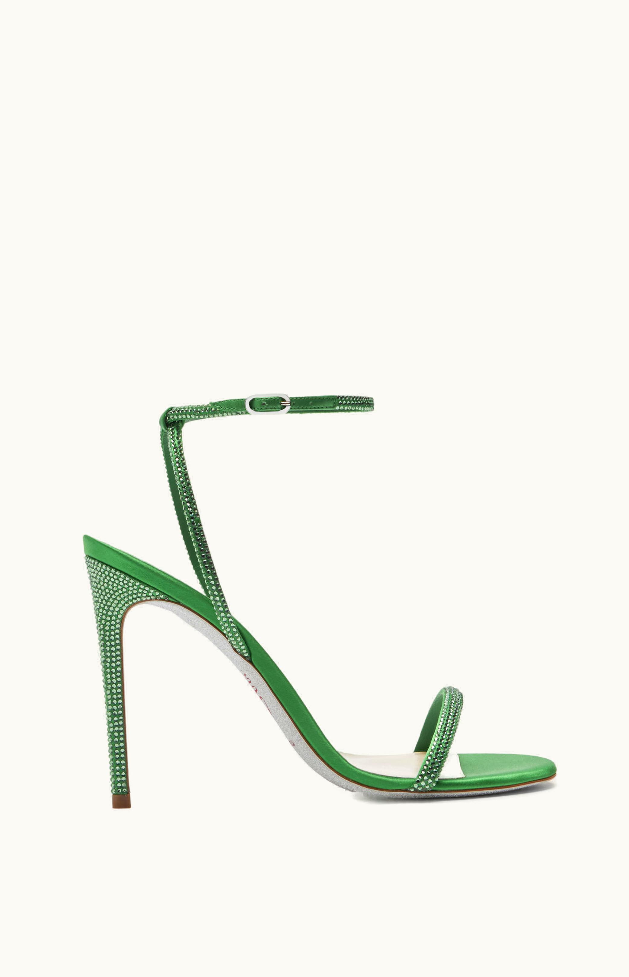René Caovilla René Caovilla Ellabrita Crystal Green Sandal 105