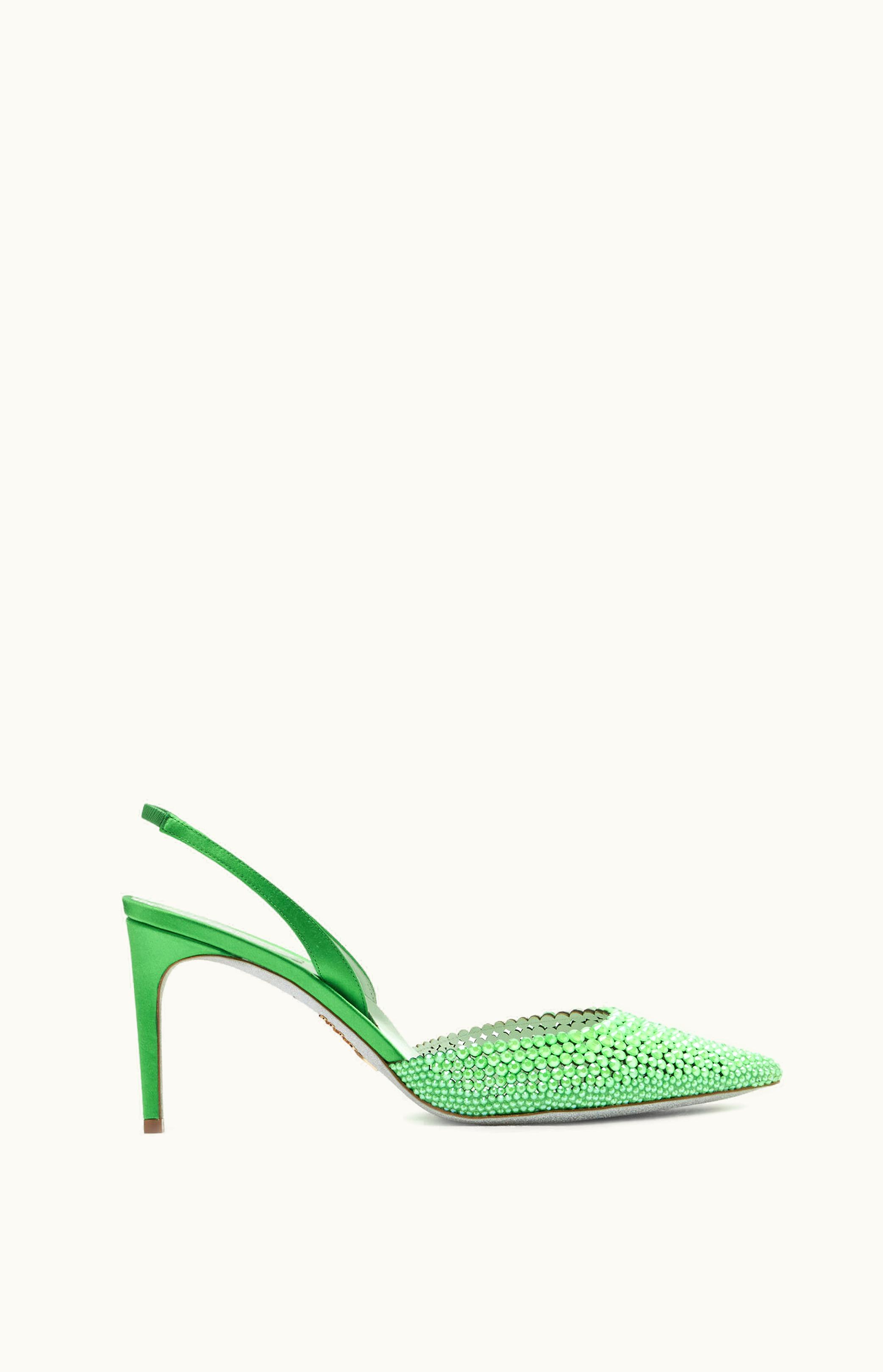 René Caovilla René Caovilla Jackie Electric Green Slingback 80