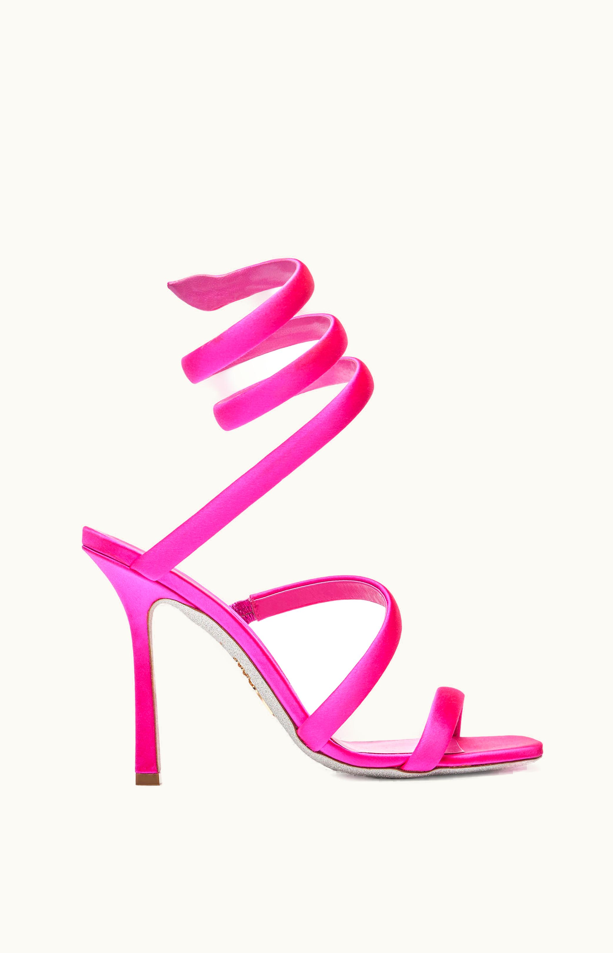 René Caovilla René Caovilla Cleopatra Shocking Pink Satin Sandal 105