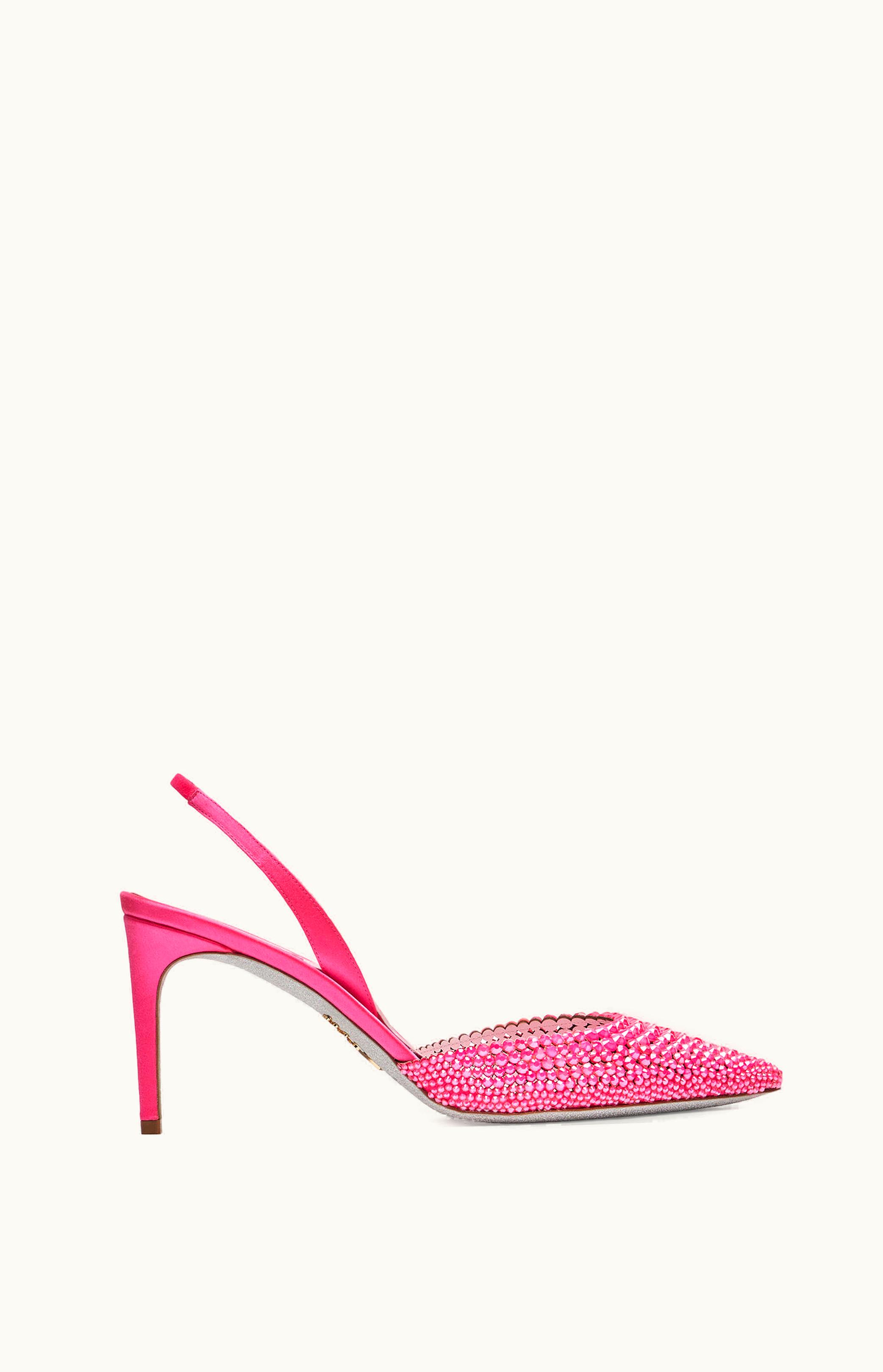 René Caovilla René Caovilla Jackie Shocking Pink Slingback 80