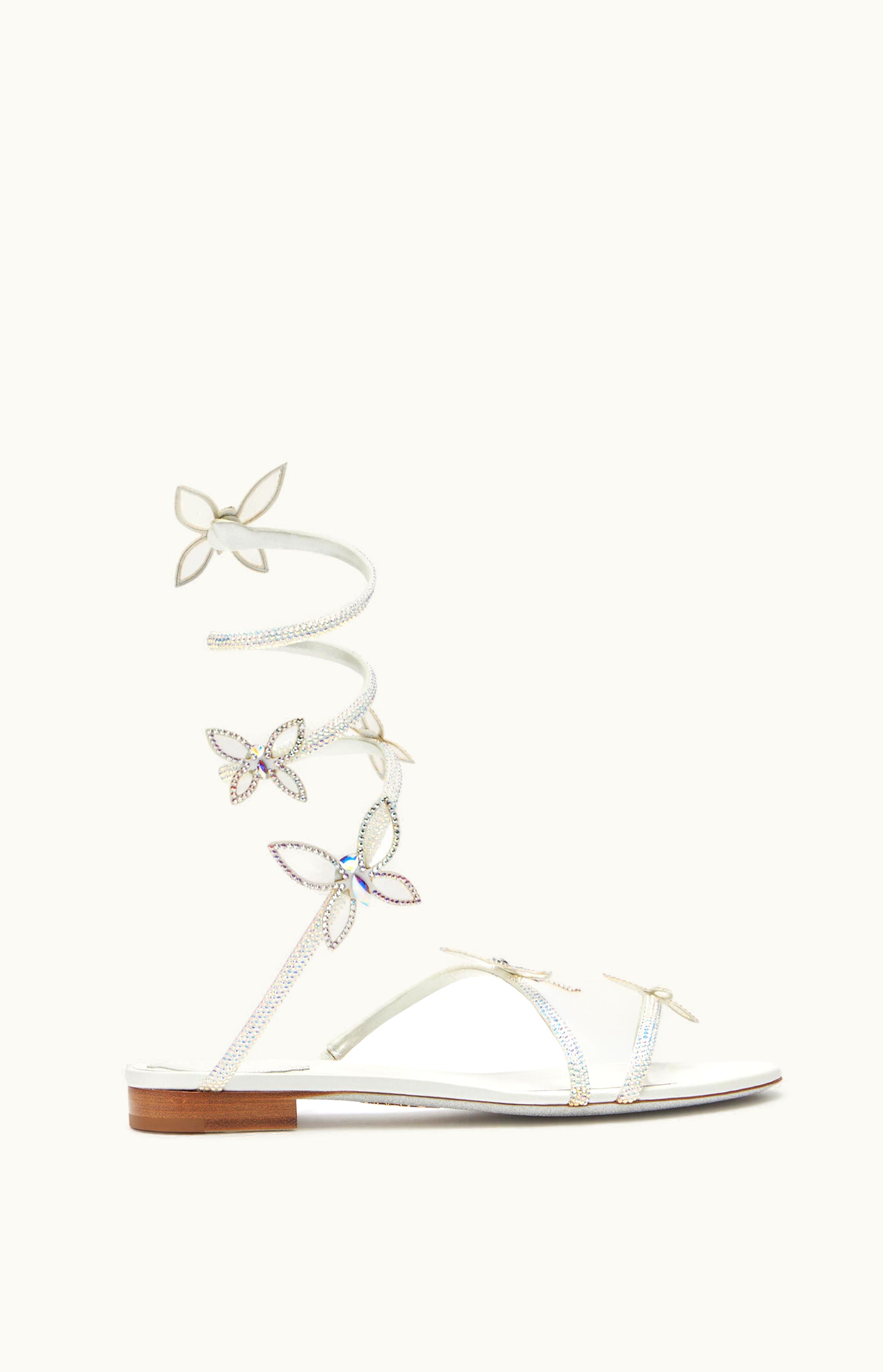René Caovilla René Caovilla Butterflower Crystal Ivory Sandal 10