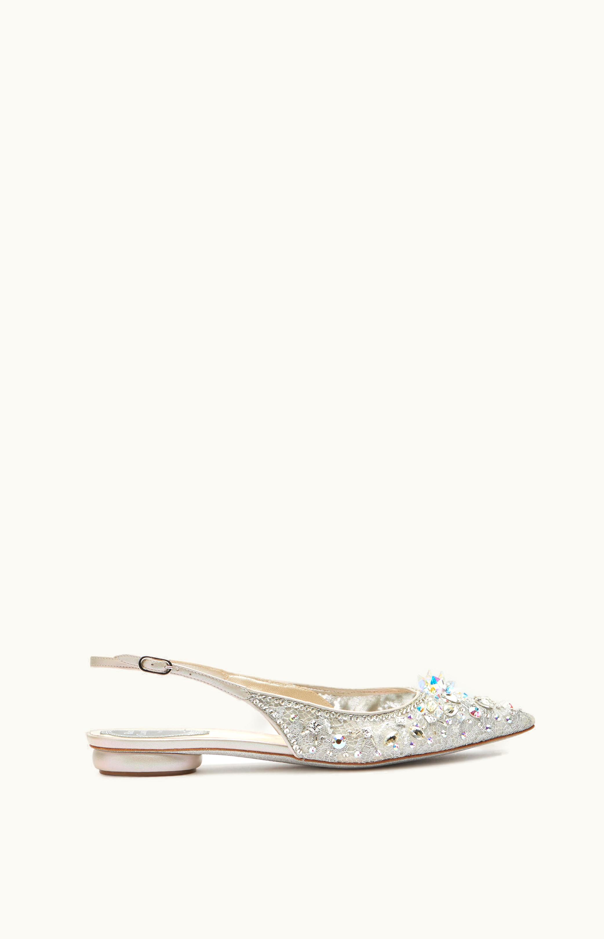 René Caovilla René Caovilla Grey Flat Slingbacks Cinderella