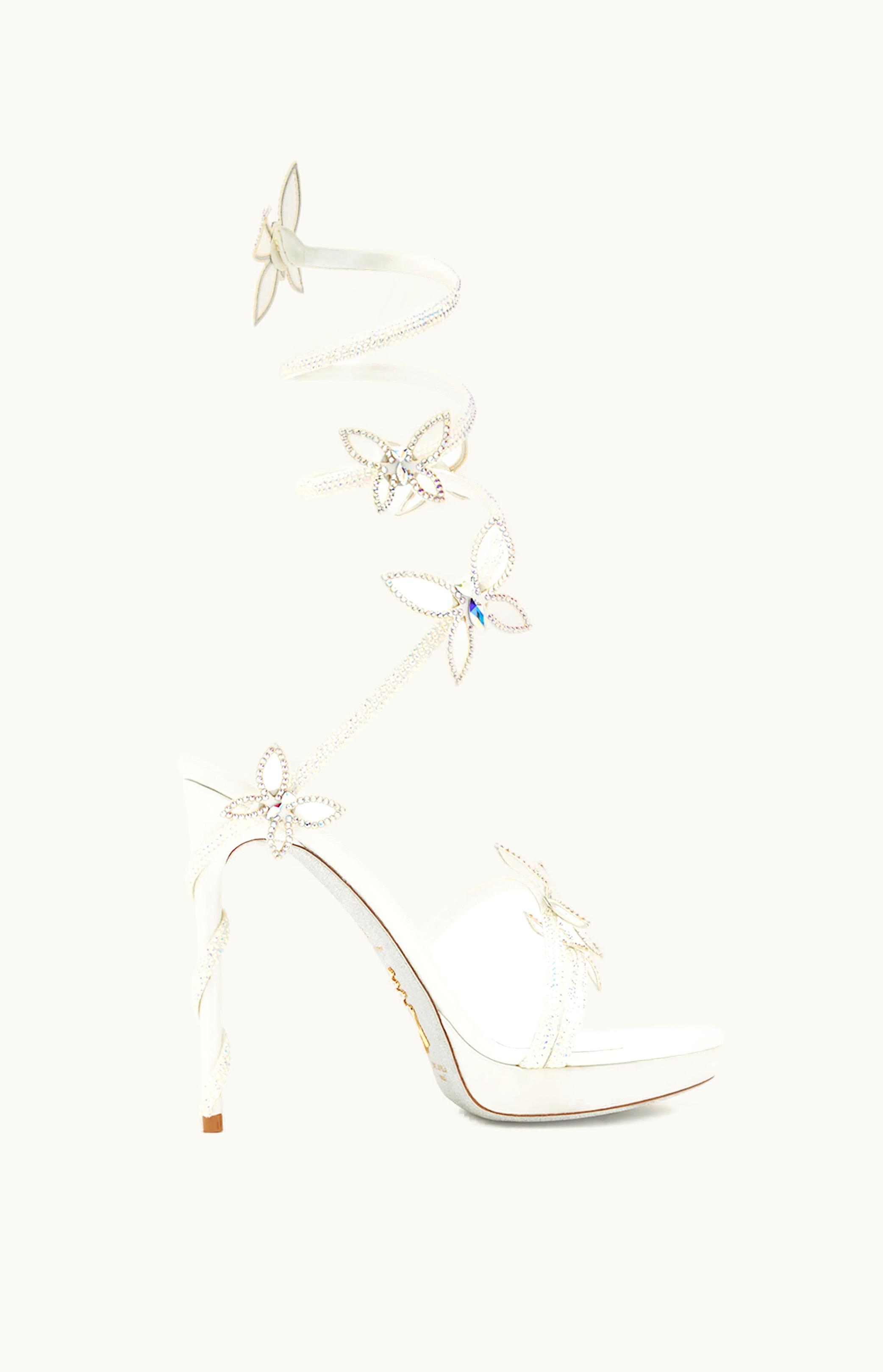 René Caovilla René Caovilla Margot Crystal White Platform Sandal 120