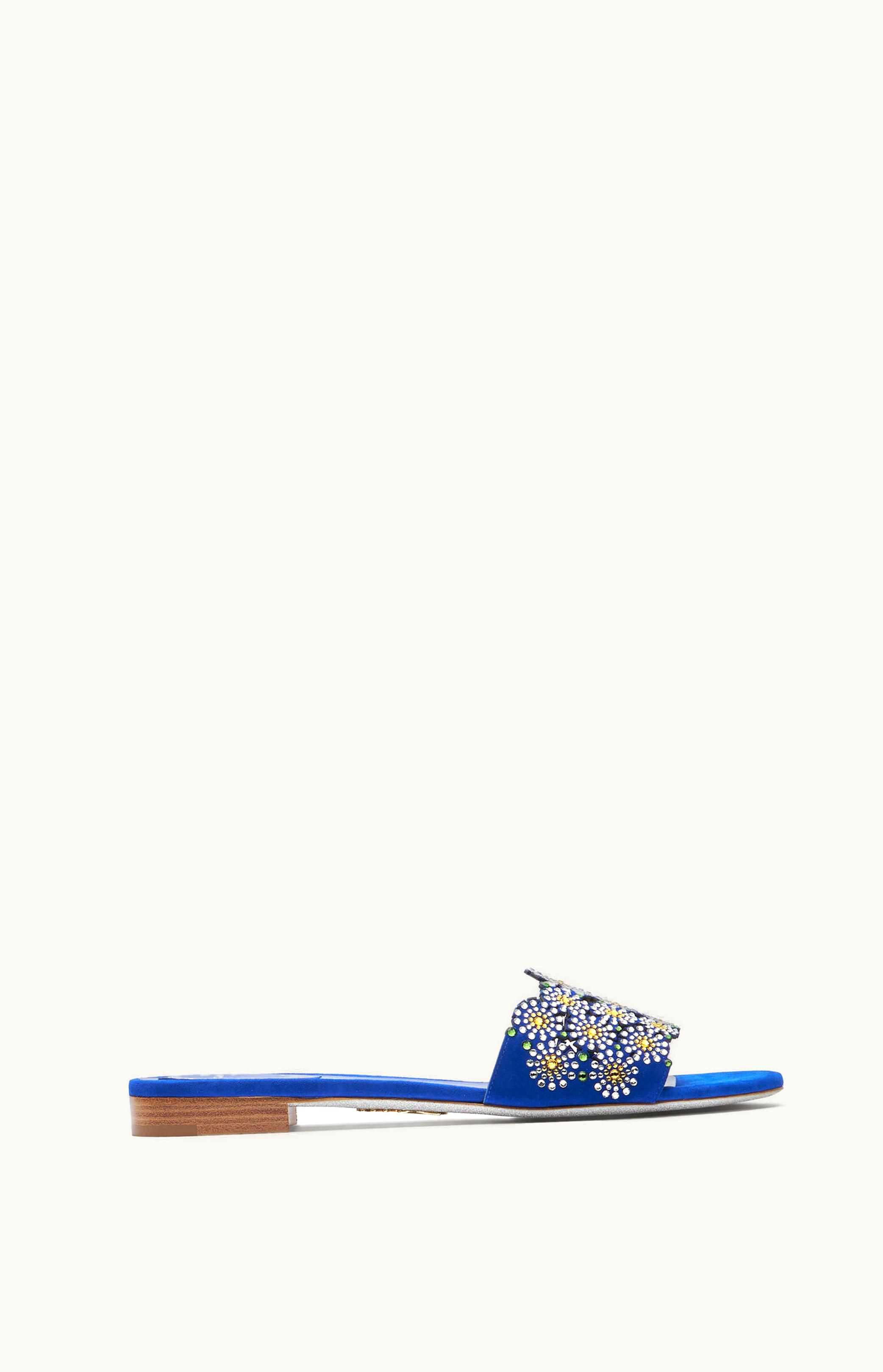 René Caovilla René Caovilla Daisy Electric Blue Slider Sandal 10