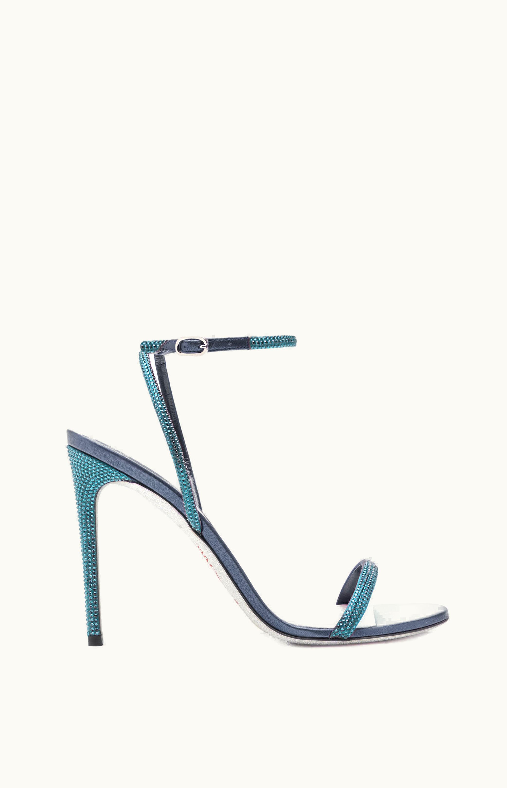 René Caovilla René Caovilla Ellabrita Crystal Blue Sandal 105