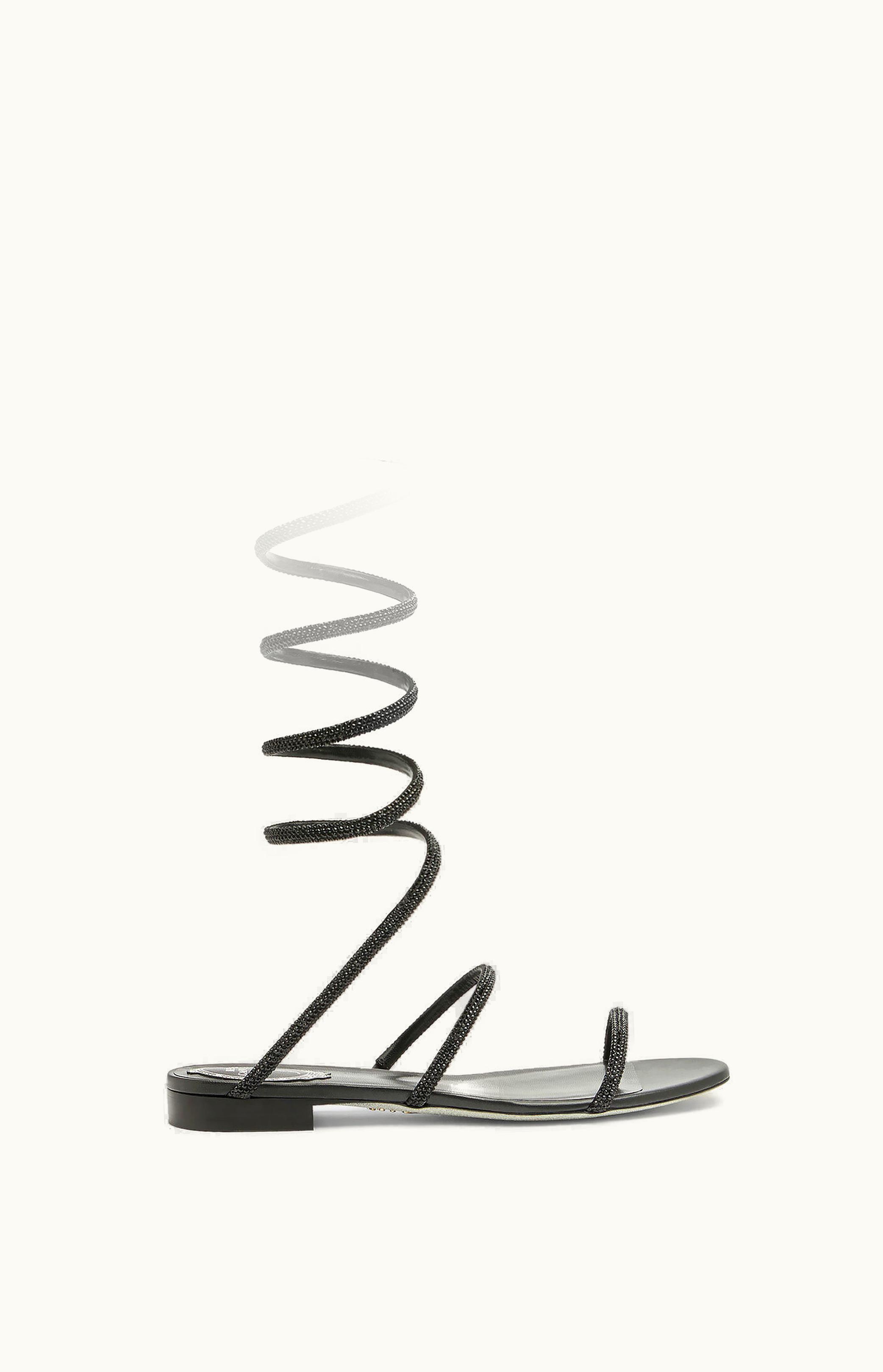 René Caovilla René Caovilla Supercleo Crystal Black Sandal 10